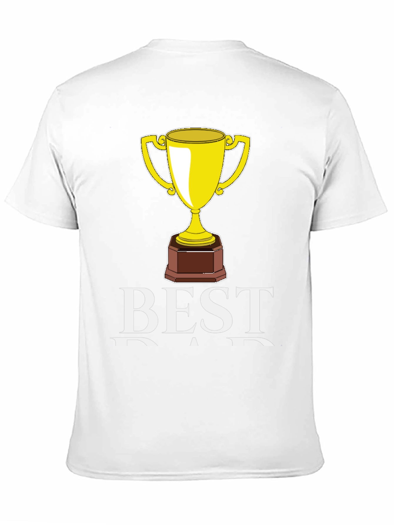 Best Dad Trophy Graphic Tee - Black Cotton T-Shirt