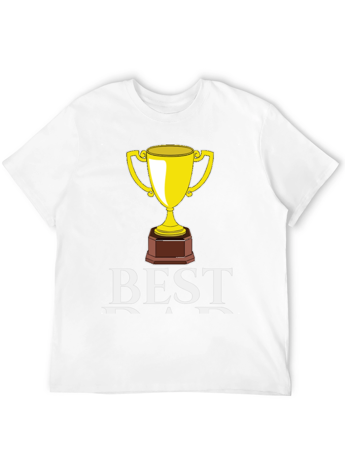Best Dad Trophy Graphic Tee - Black Cotton T-Shirt
