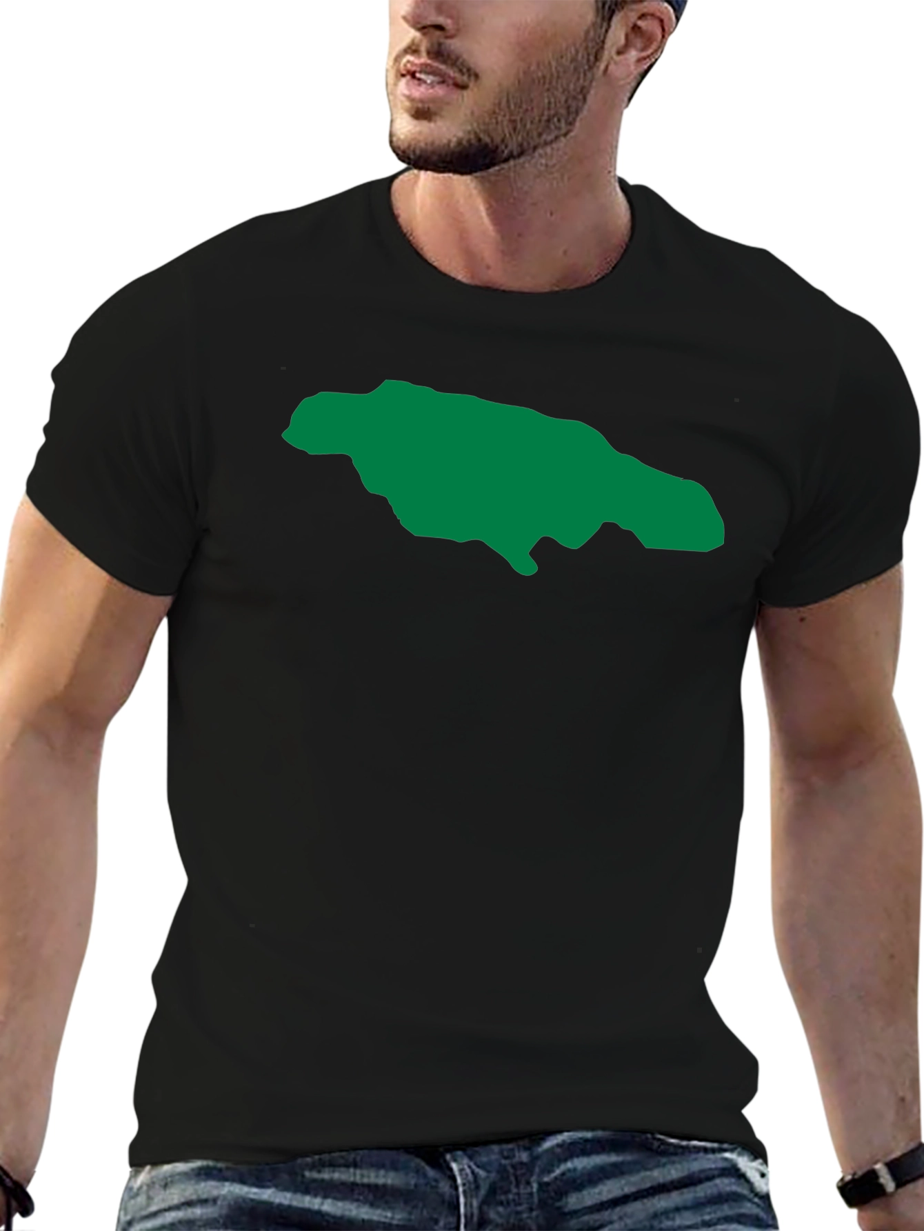 Jamaica Map Graphic Tee - Black T-Shirt