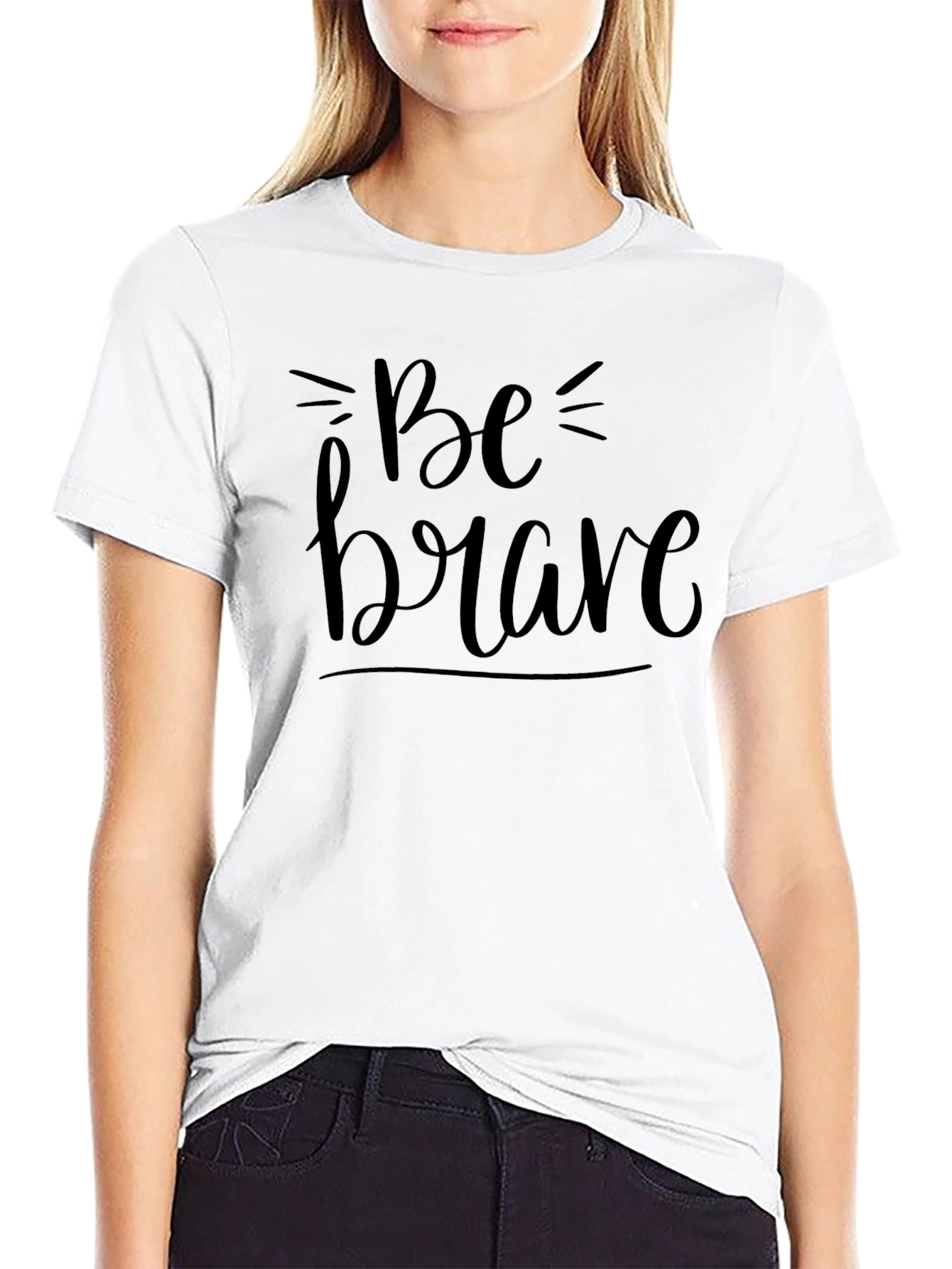 Be Brave Black Graphic Tee - Stylish Motivational T-Shirt