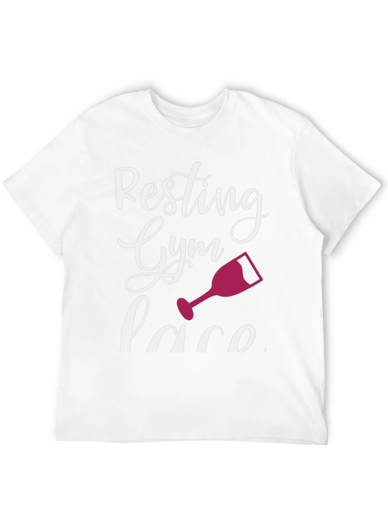 Resting Gym Face Wine Glass Graphic T-Shirt