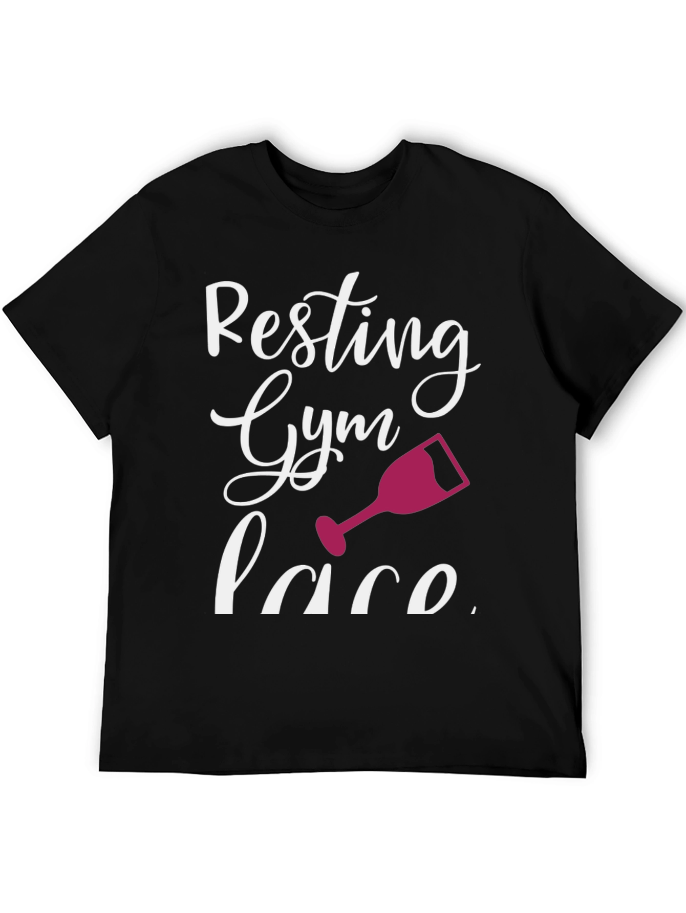 Resting Gym Face Wine Glass Graphic T-Shirt