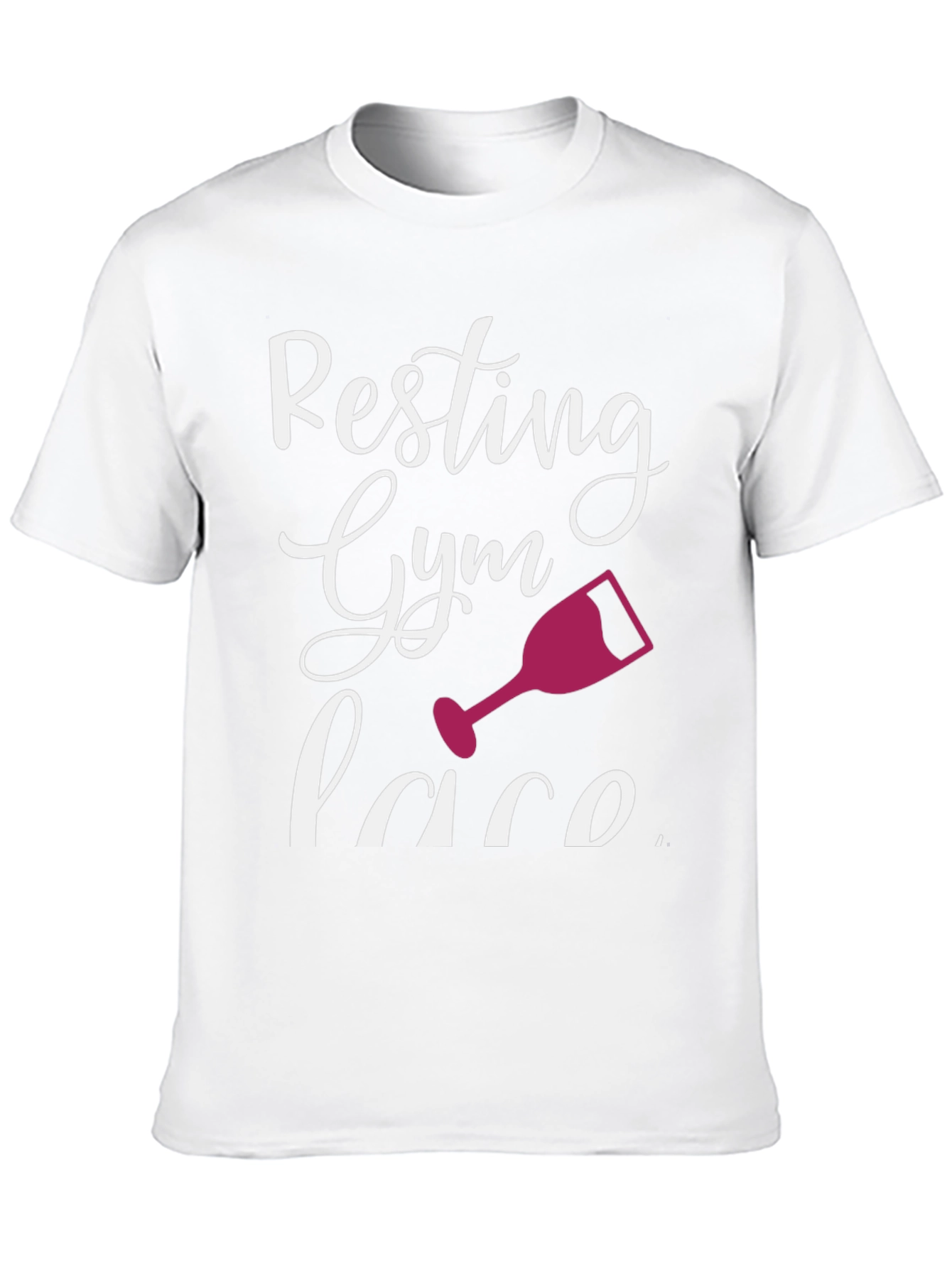 Resting Gym Face Wine Glass Graphic T-Shirt