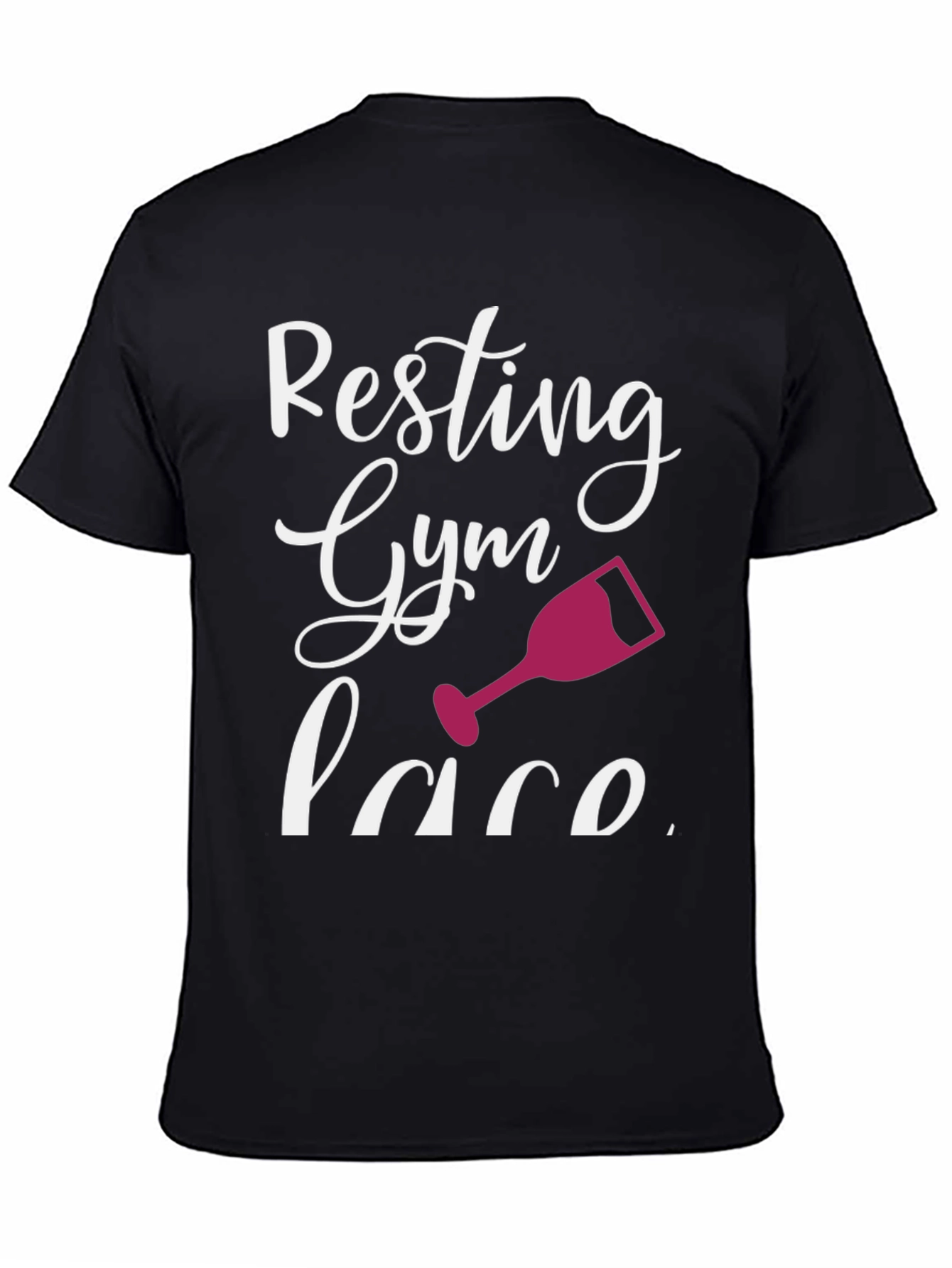 Resting Gym Face Wine Glass Graphic T-Shirt