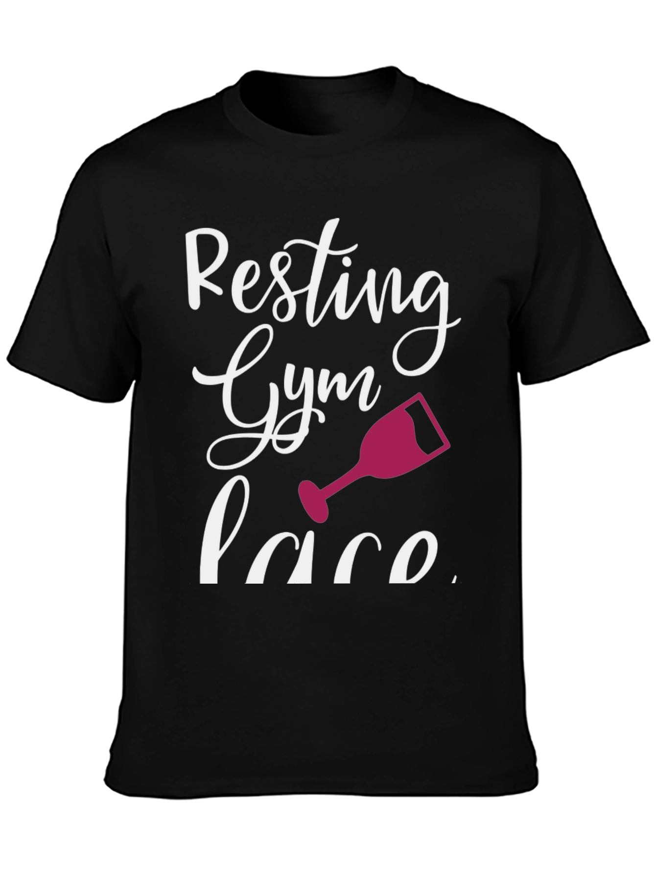 Resting Gym Face Wine Glass Graphic T-Shirt