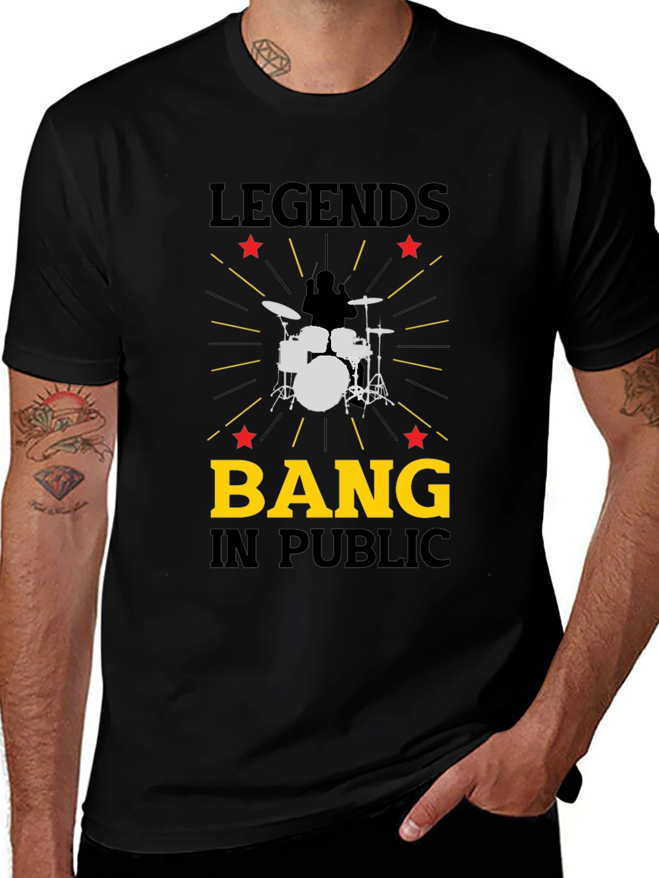 Legends Bang In Public T-Shirt - Drummer Music