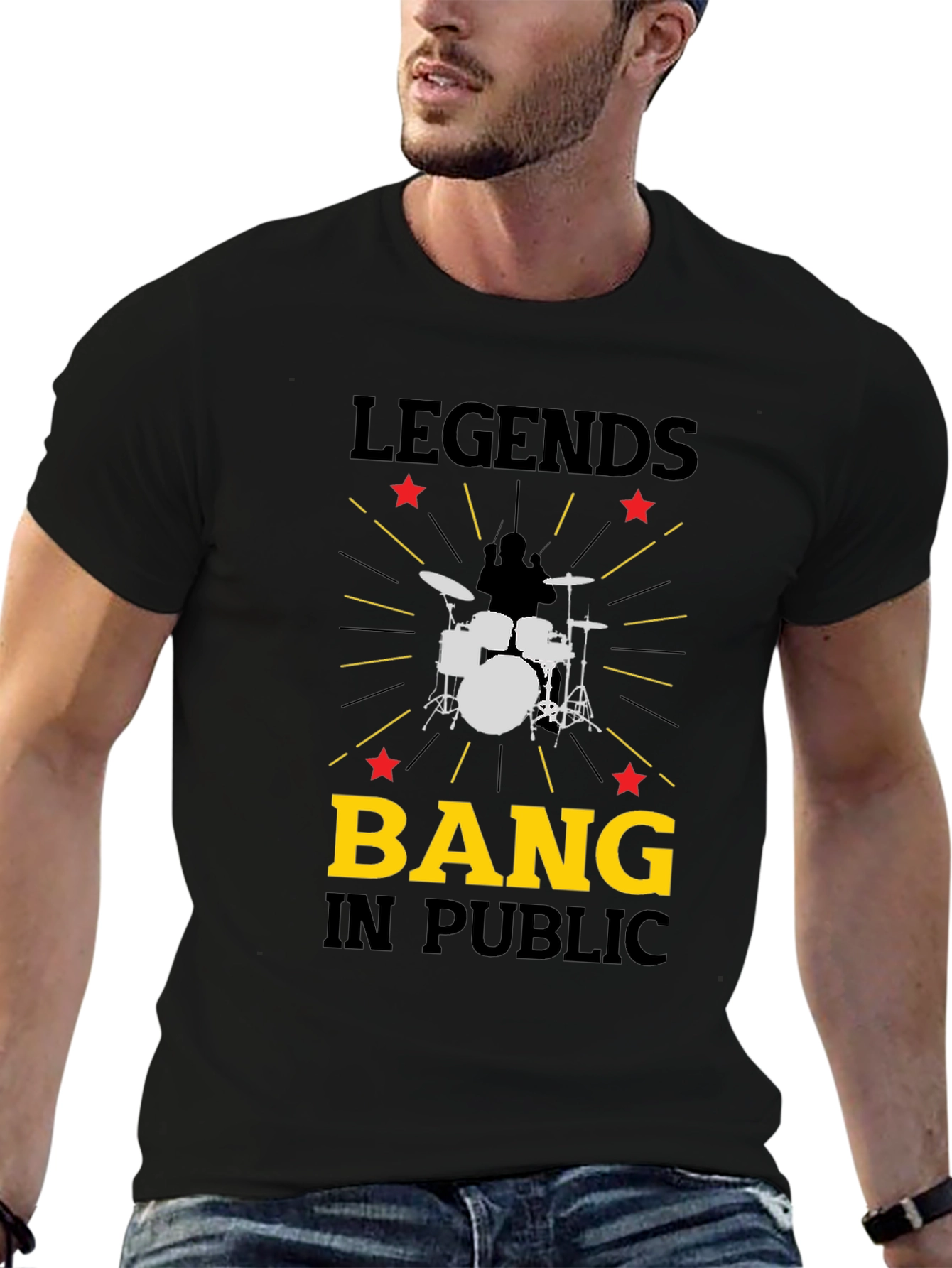 Legends Bang In Public T-Shirt - Drummer Music