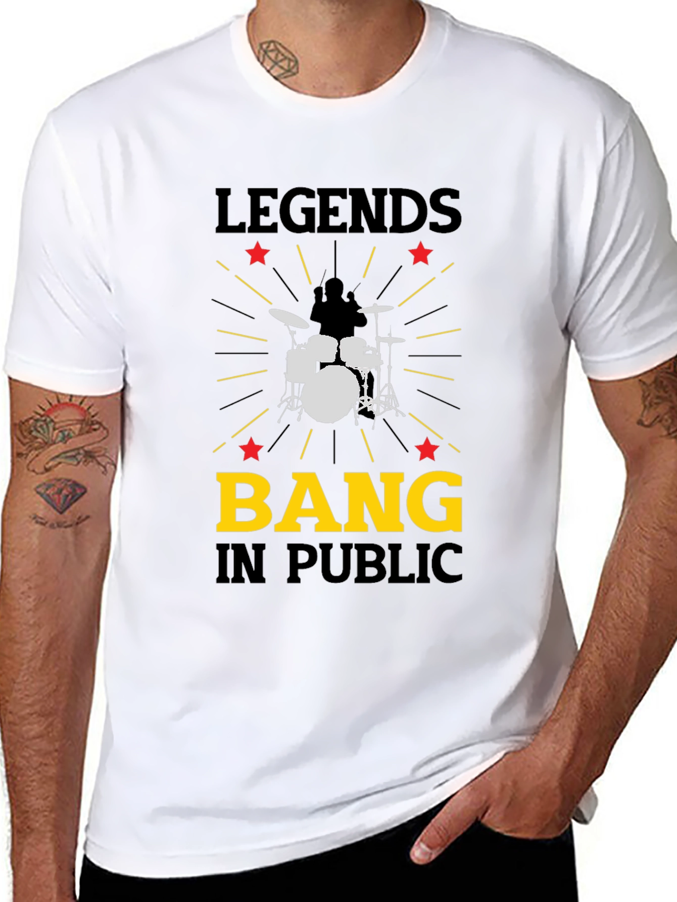 Legends Bang In Public T-Shirt - Drummer Music