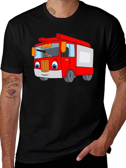 Cartoon Fire Truck T-Shirt