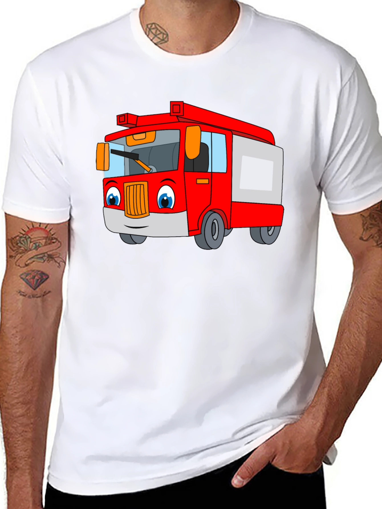 Cartoon Fire Truck T-Shirt