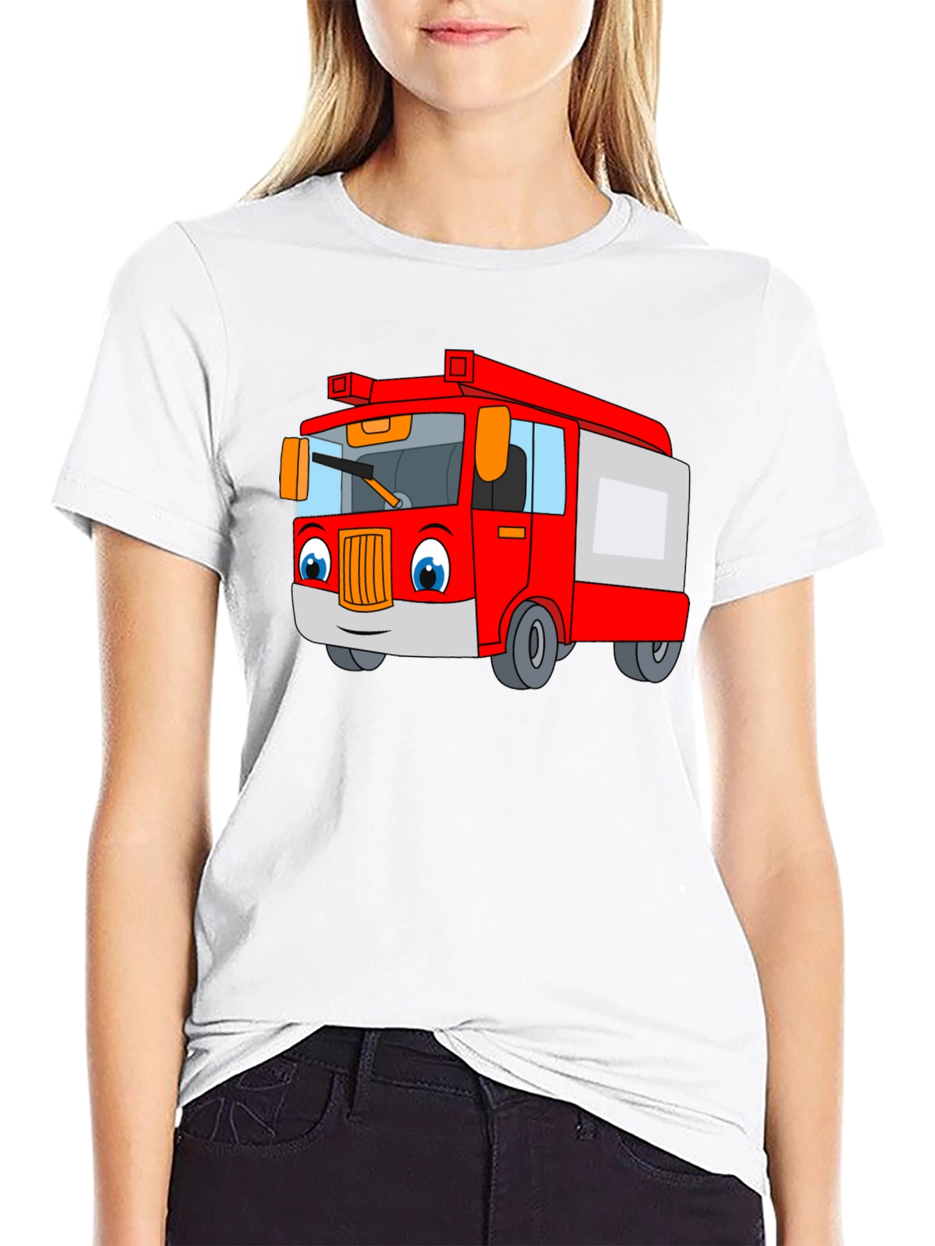 Cartoon Fire Truck T-Shirt