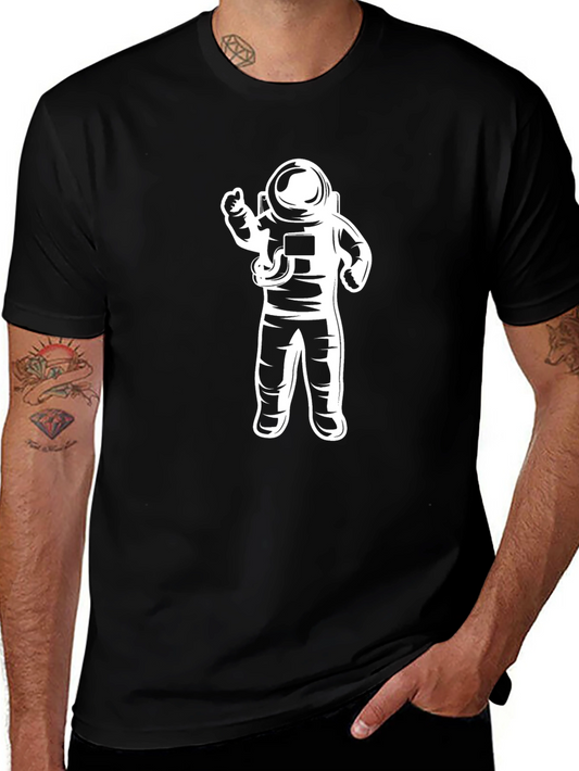 Astronaut Graphic Tee - Black Cotton Blend