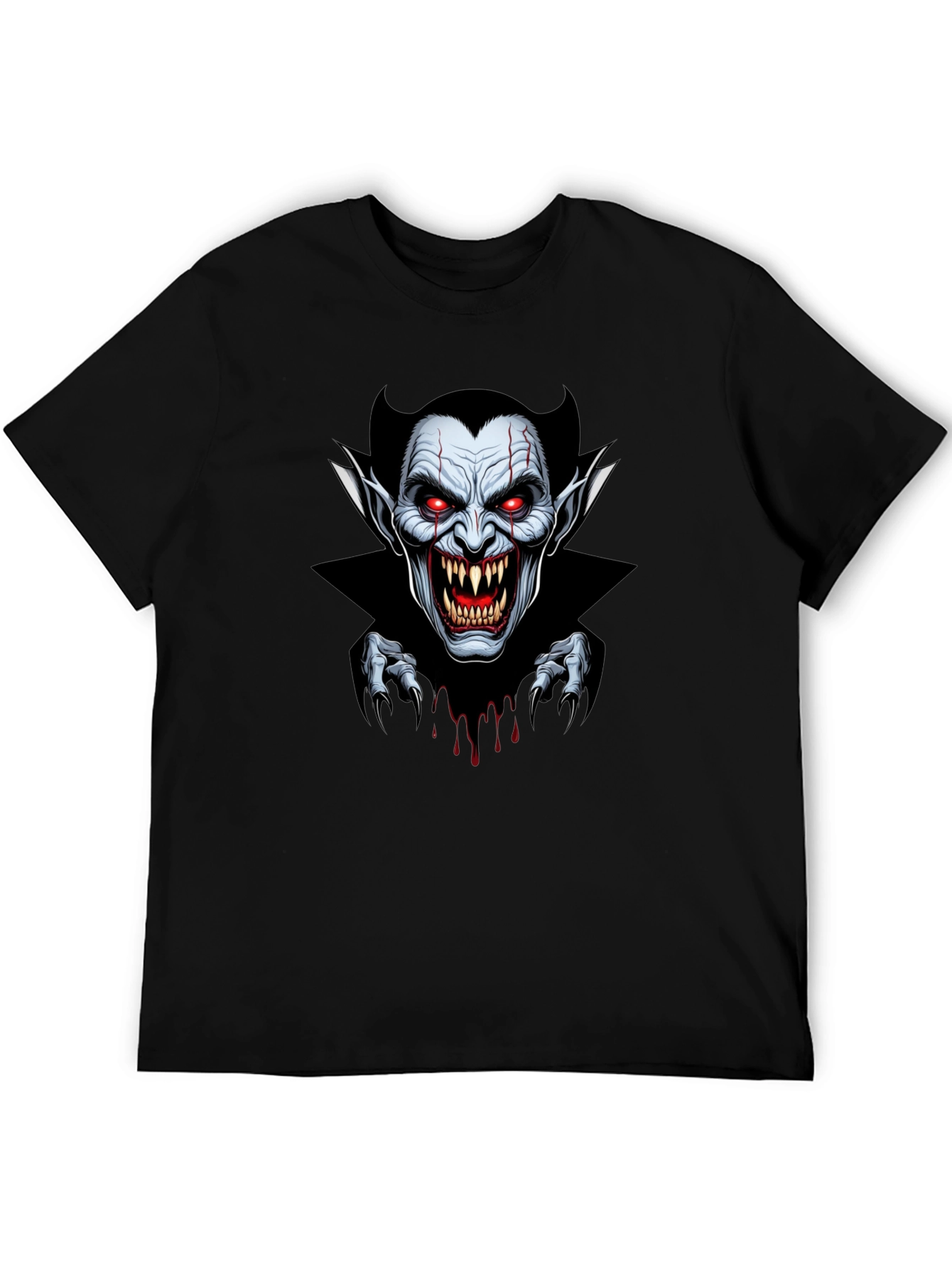 Vampire Graphic Tee - Halloween Mens Black T-Shirt