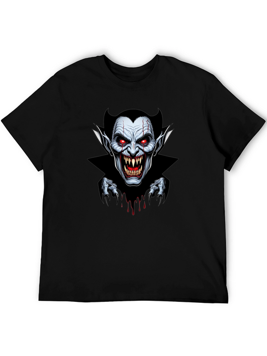 Vampire Graphic Tee - Halloween Mens Black T-Shirt