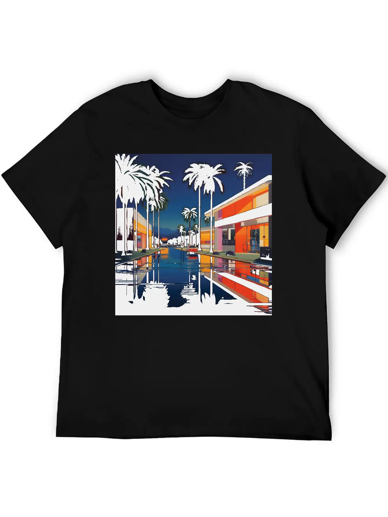 Nightscape Urban Hiroshi Nagai Abstract Unisex Casual T-Shirt – Clean Design For Daily Comfort