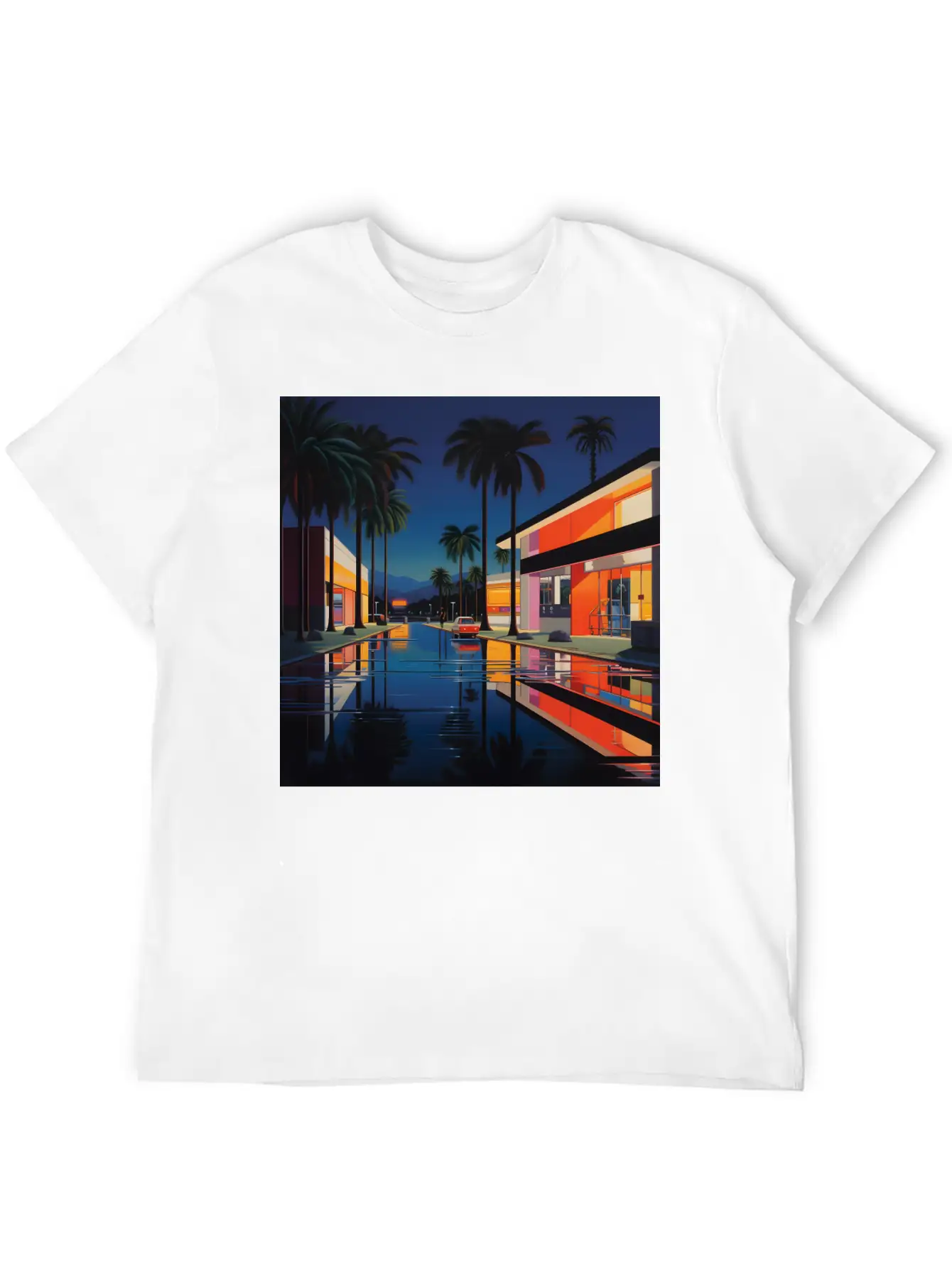 Nightscape Urban Hiroshi Nagai Abstract Unisex Casual T-Shirt – Clean Design For Daily Comfort
