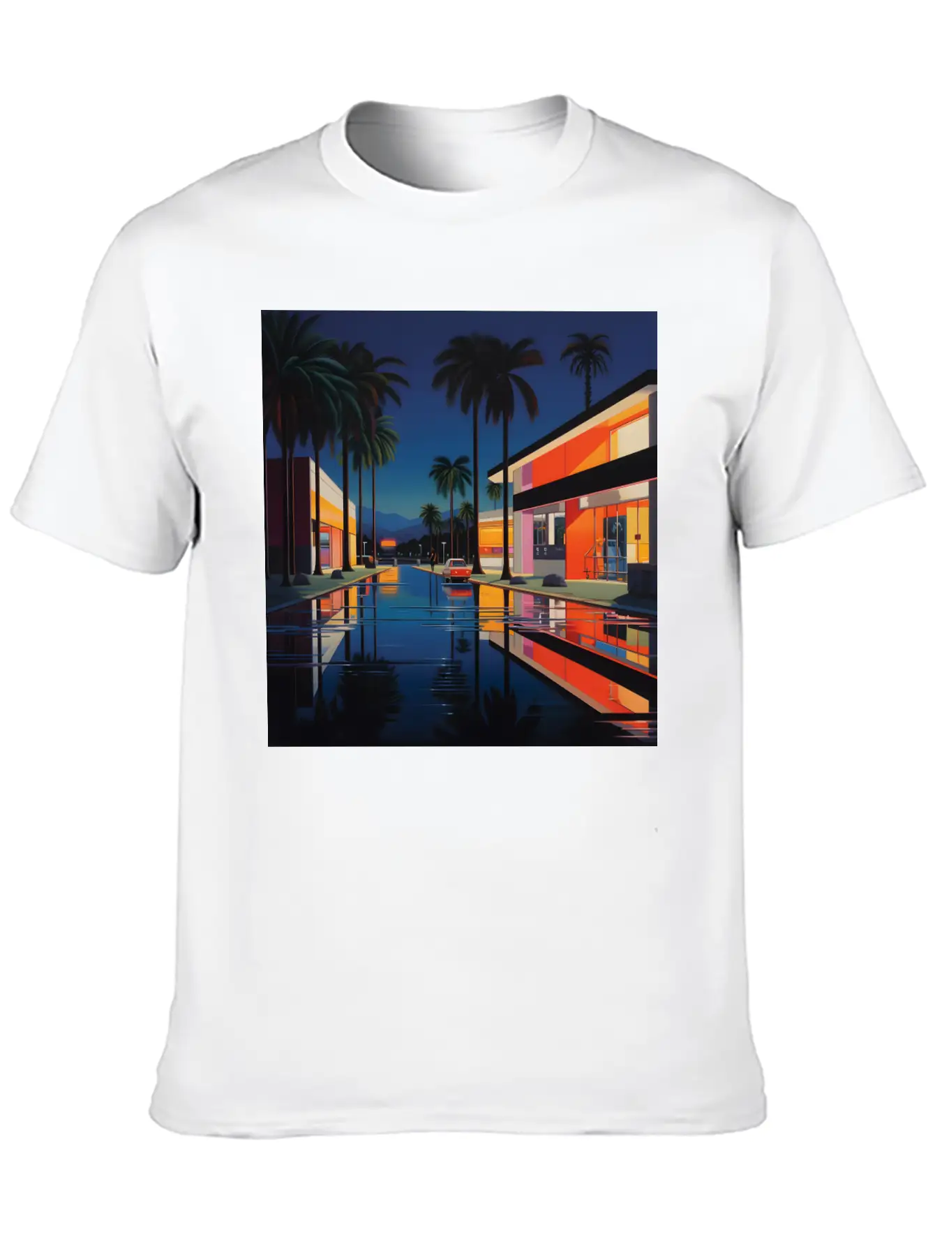 Nightscape Urban Hiroshi Nagai Abstract Unisex Casual T-Shirt – Clean Design For Daily Comfort