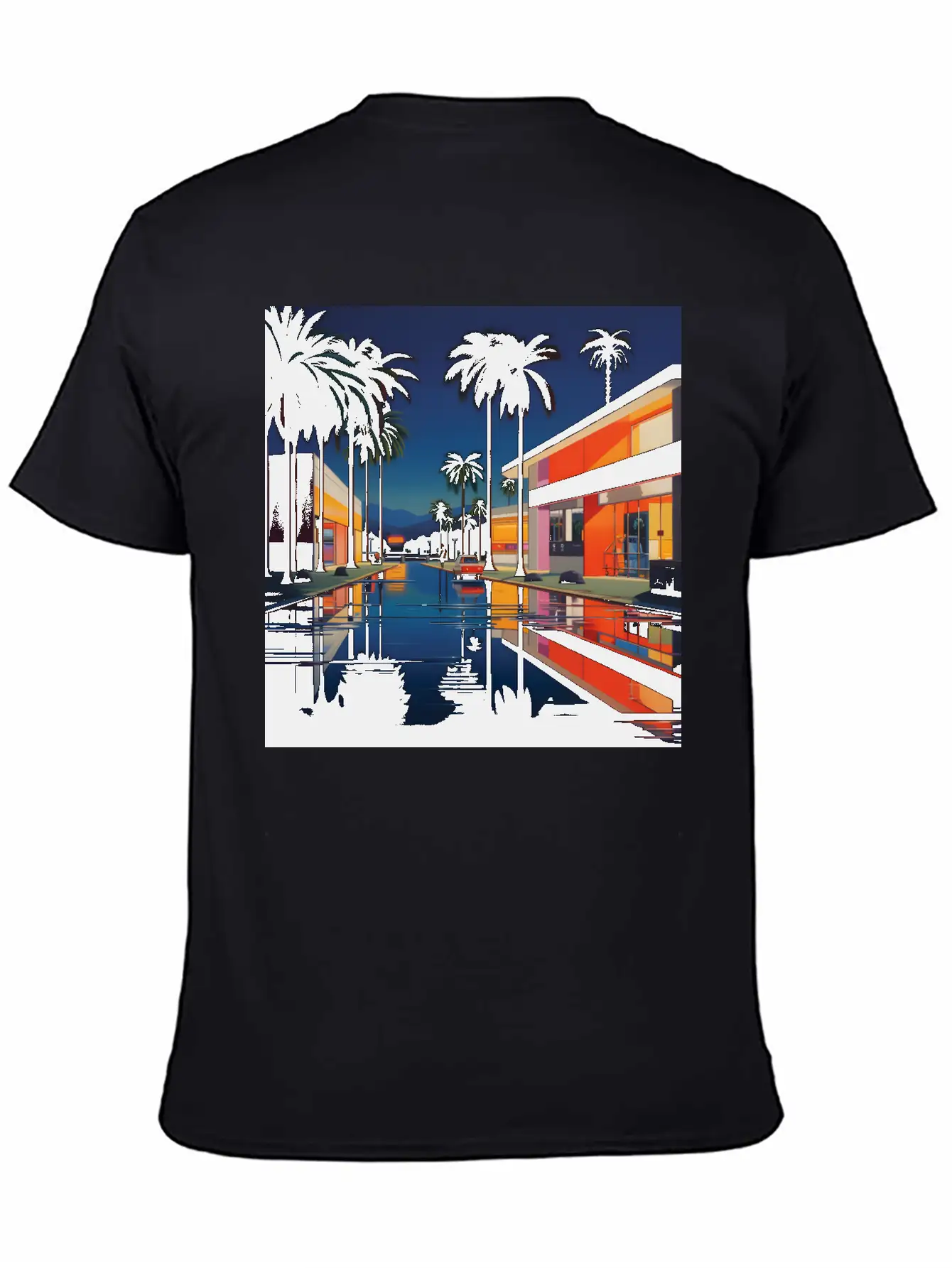 Nightscape Urban Hiroshi Nagai Abstract Unisex Casual T-Shirt – Clean Design For Daily Comfort