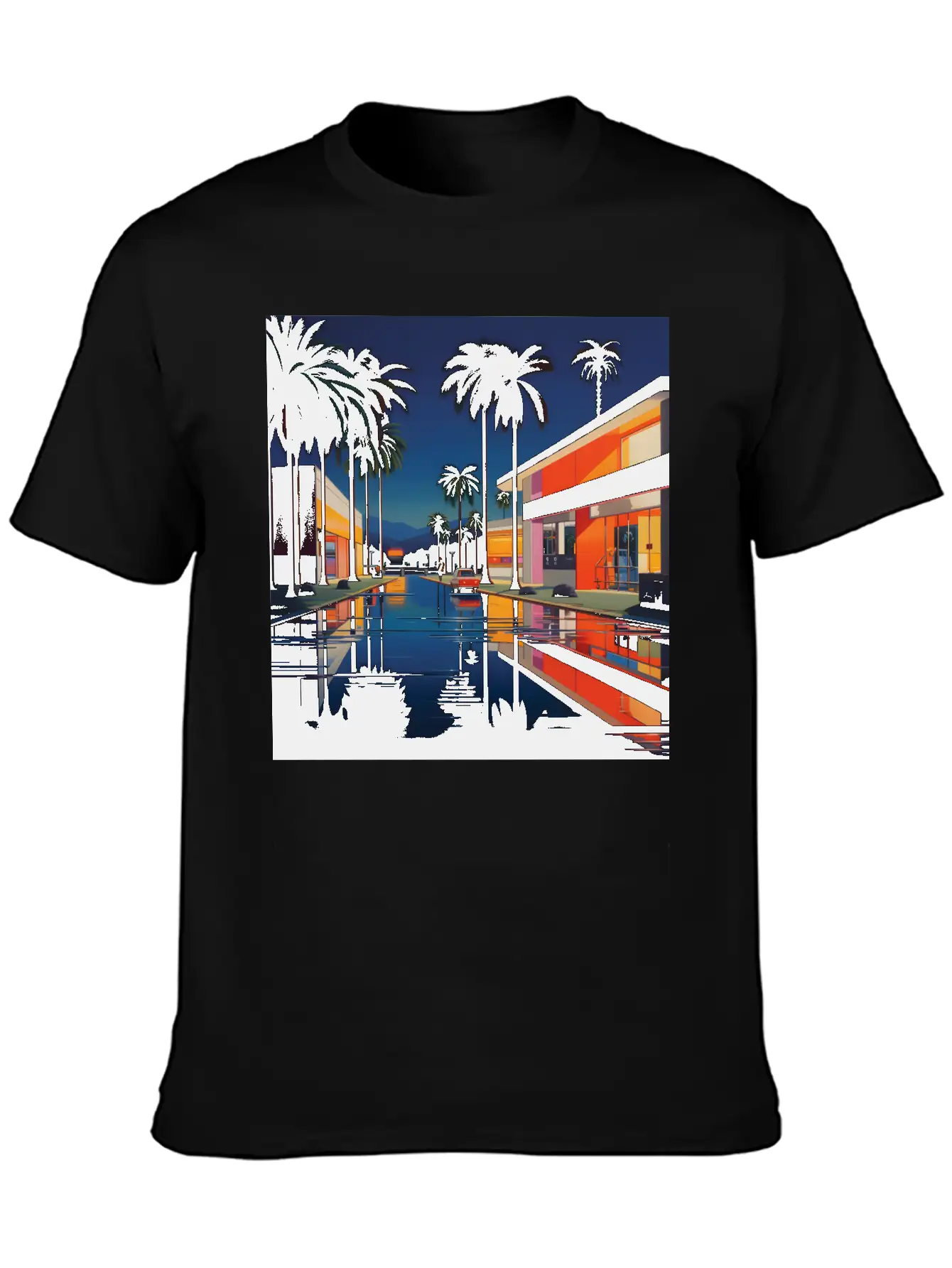 Nightscape Urban Hiroshi Nagai Abstract Unisex Casual T-Shirt – Clean Design For Daily Comfort