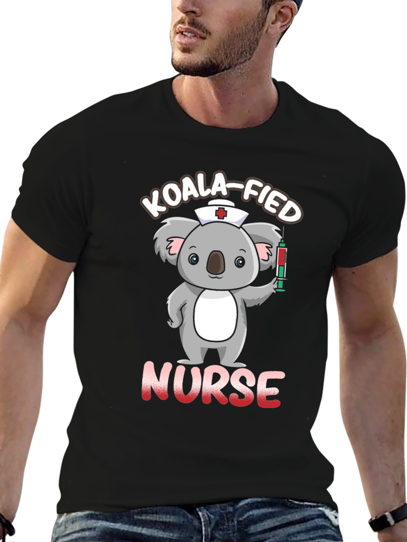 Koala-fied Nurse Black Graphic Tee