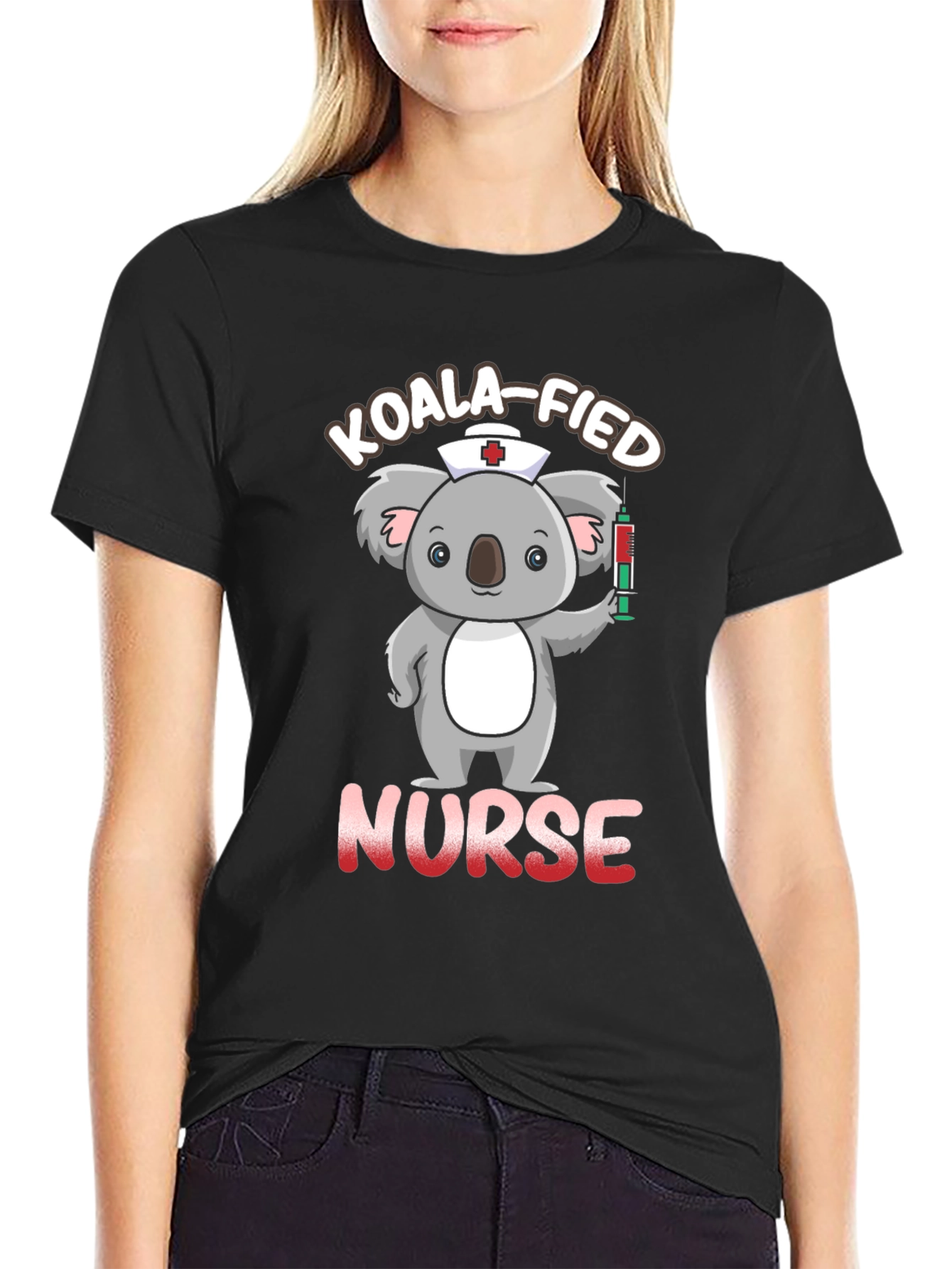 Koala-fied Nurse Black Graphic Tee