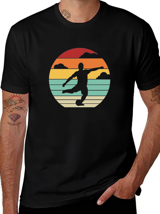 Retro Soccer Player Graphic Tee - Vintage Style Shirt