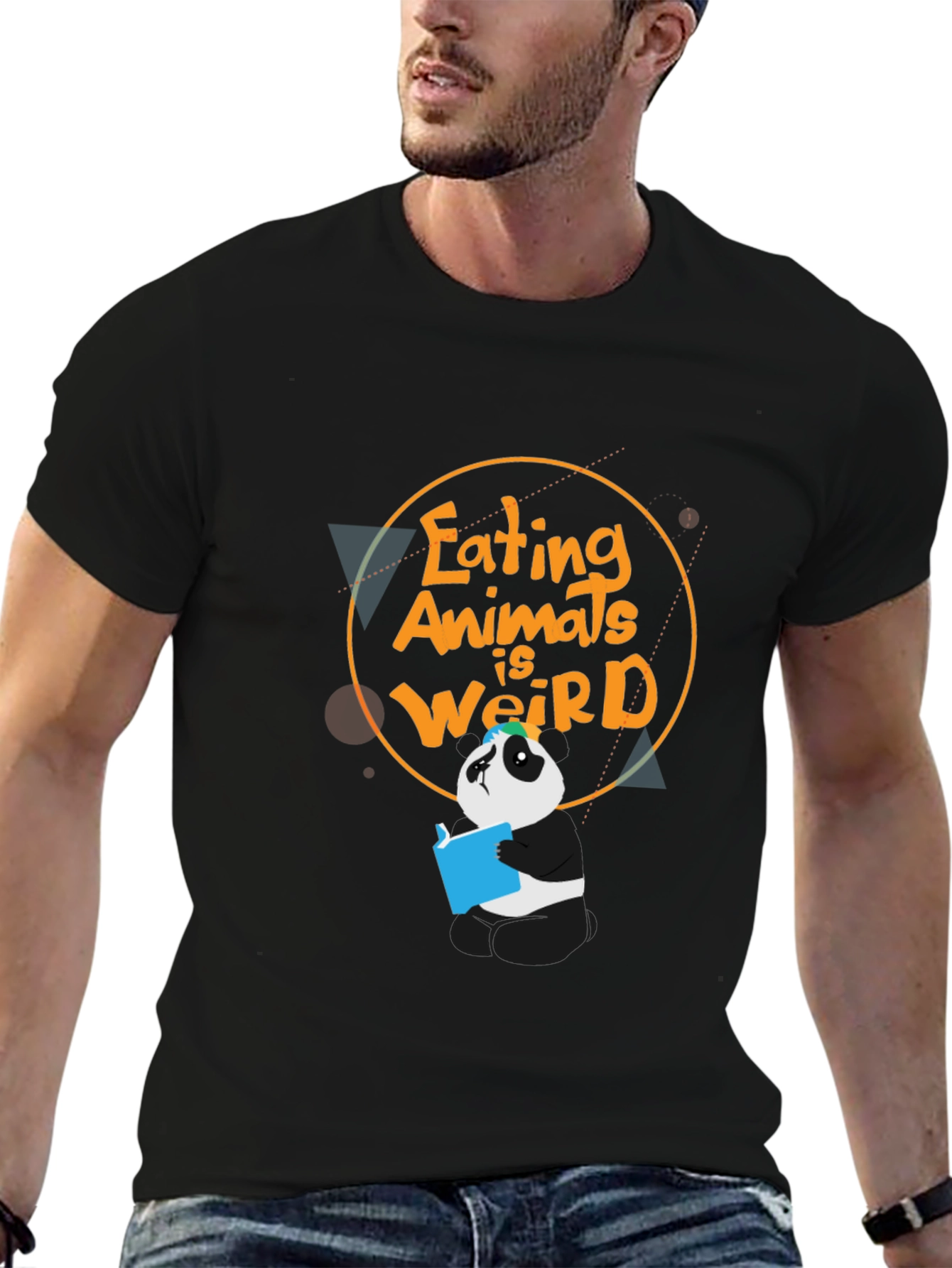 Eating Animals Is Weird Panda Graphic T-Shirt