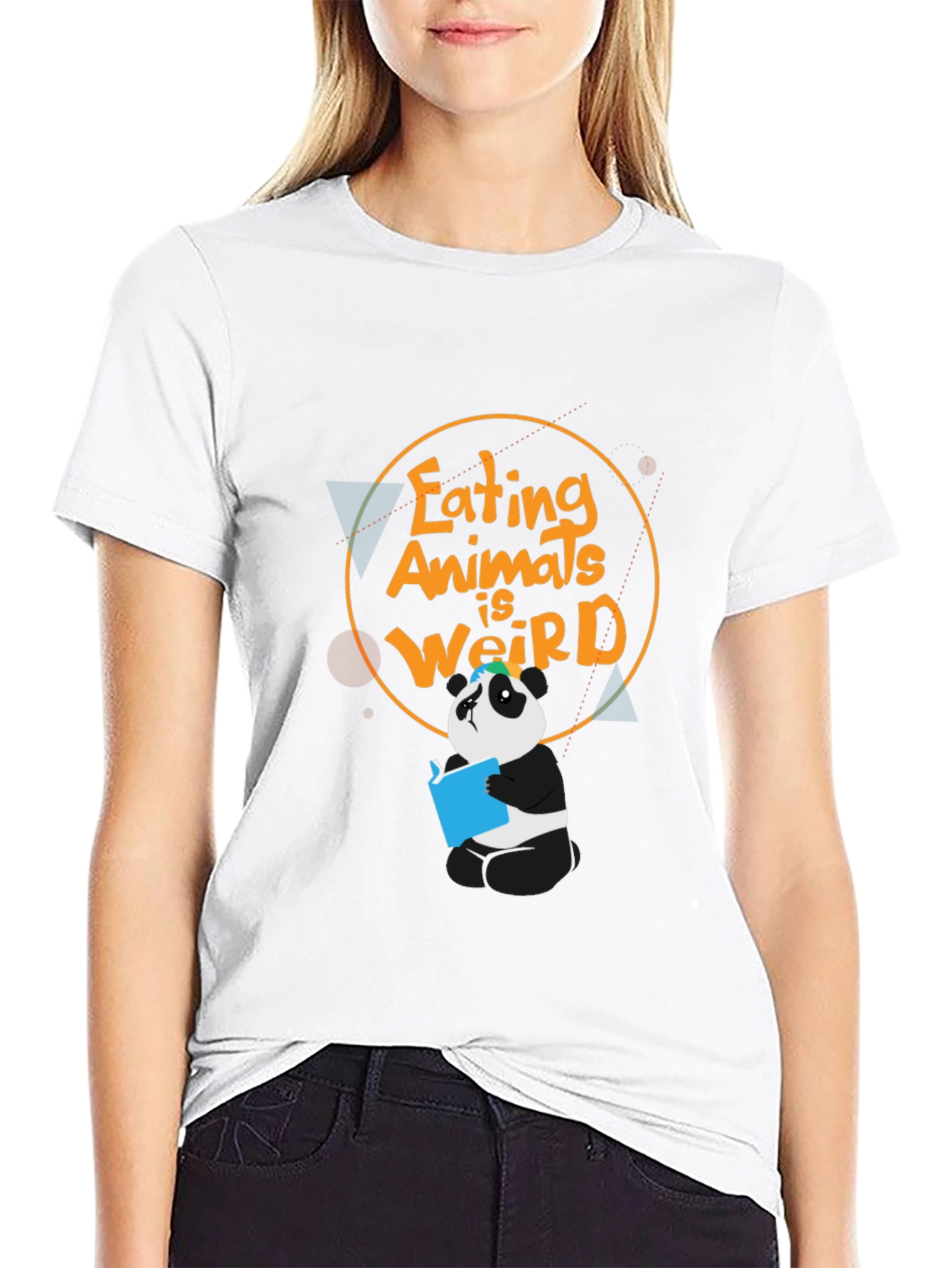 Eating Animals Is Weird Panda Graphic T-Shirt