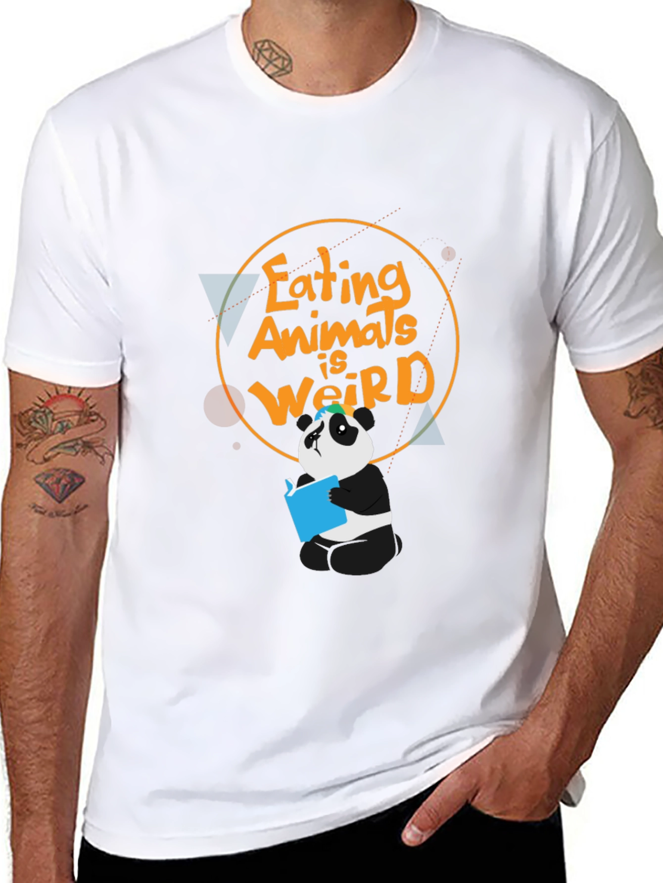 Eating Animals Is Weird Panda Graphic T-Shirt