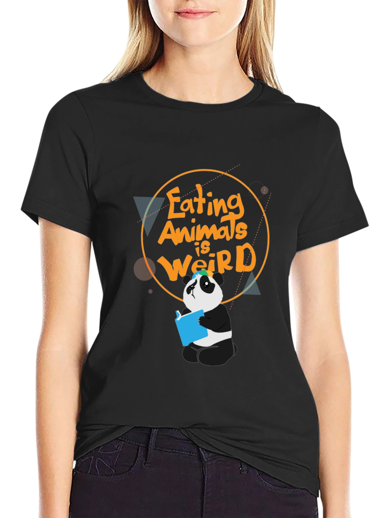 Eating Animals Is Weird Panda Graphic T-Shirt