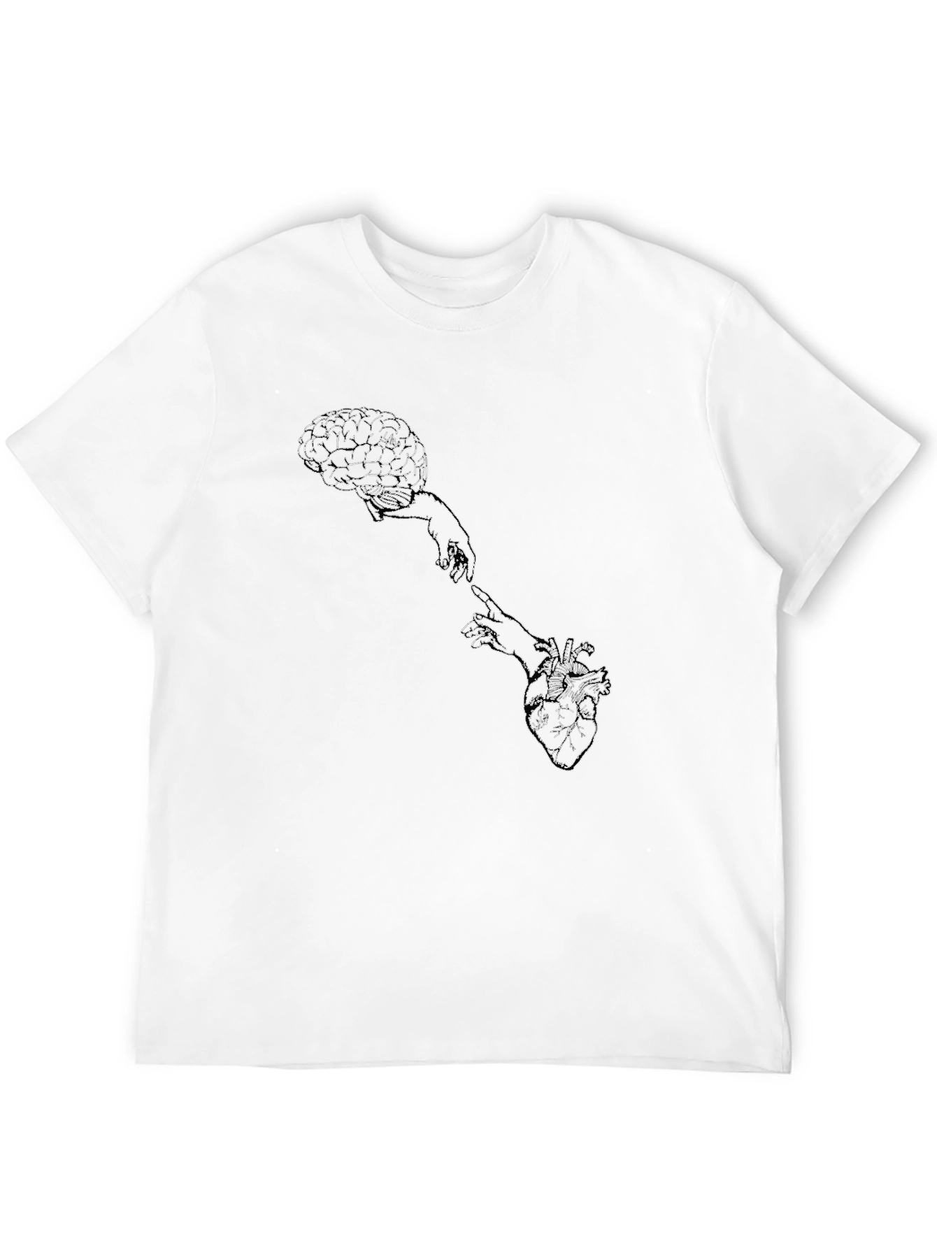 Brain & Heart Connection T-Shirt - Black Cotton