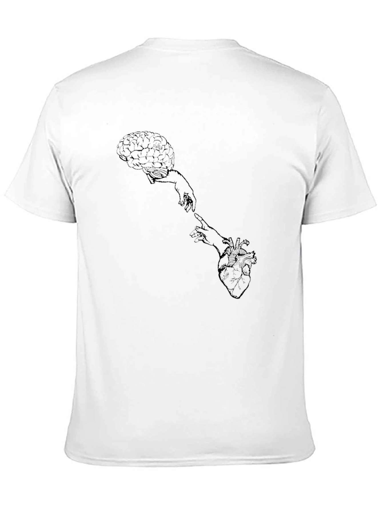 Brain & Heart Connection T-Shirt - Black Cotton