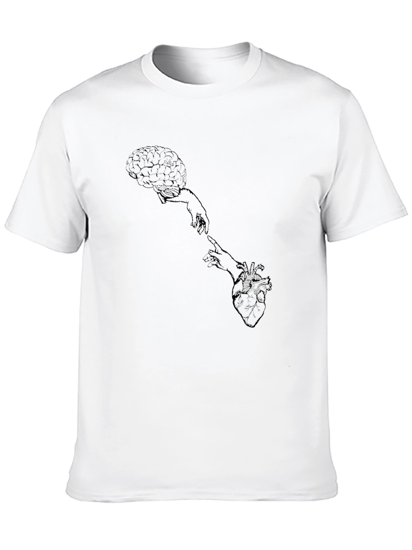 Brain & Heart Connection T-Shirt - Black Cotton