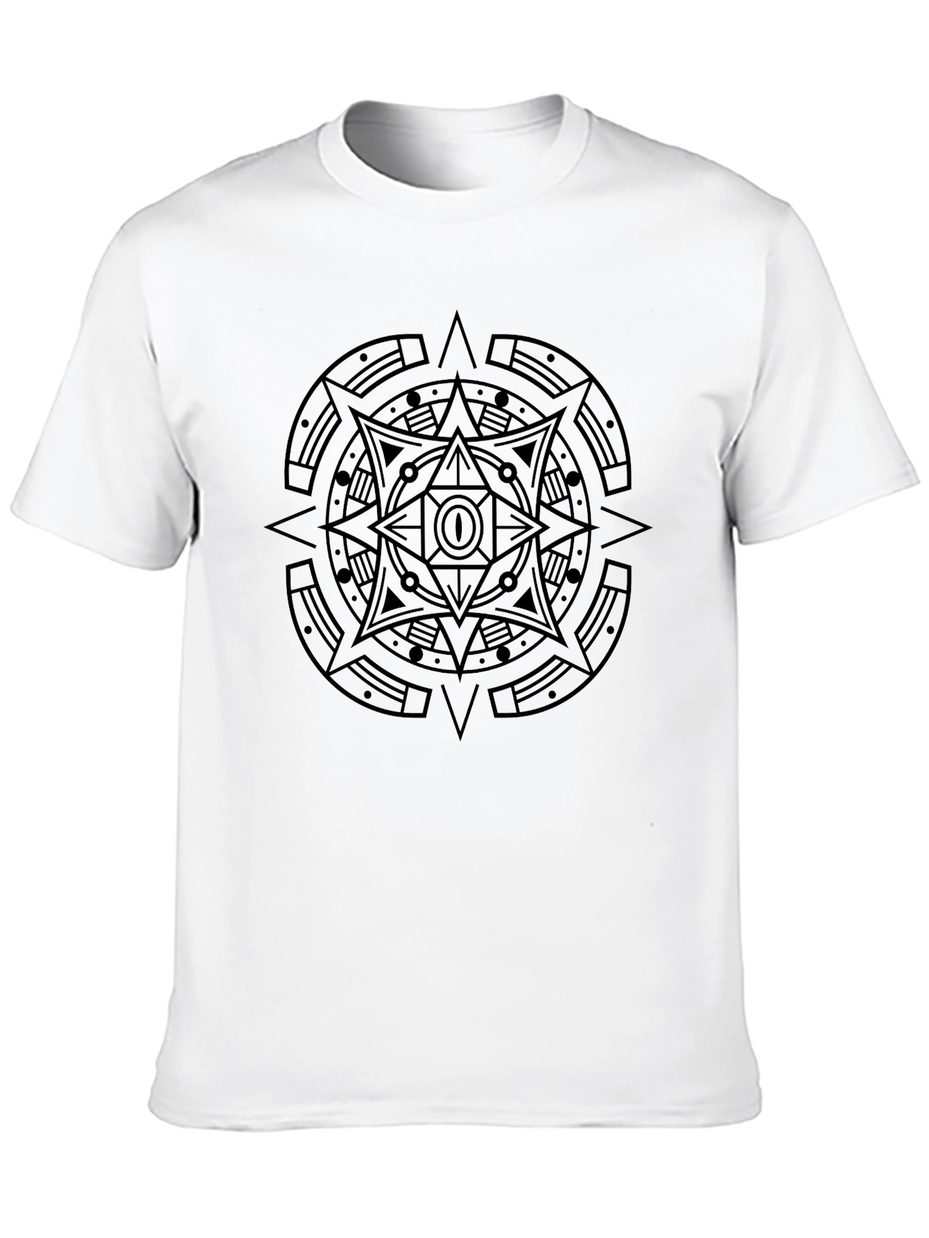 Aztec Sun Stone Graphic Tee - Black Cotton Blend