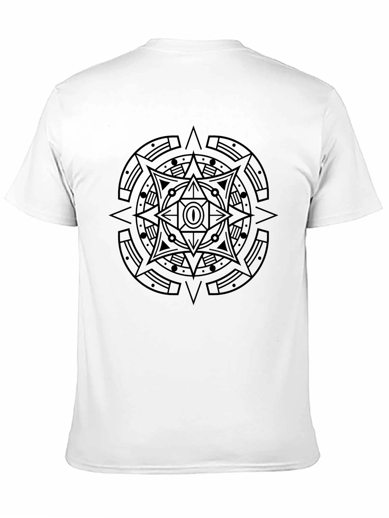 Aztec Sun Stone Graphic Tee - Black Cotton Blend
