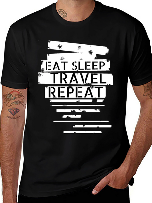 Eat Sleep Travel Repeat Graphic Tee