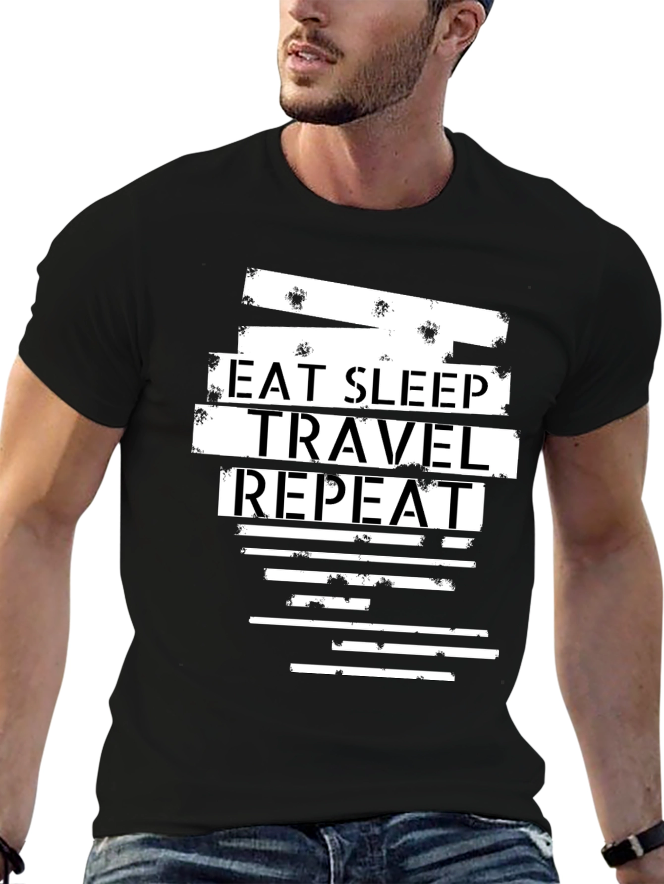 Eat Sleep Travel Repeat Graphic Tee