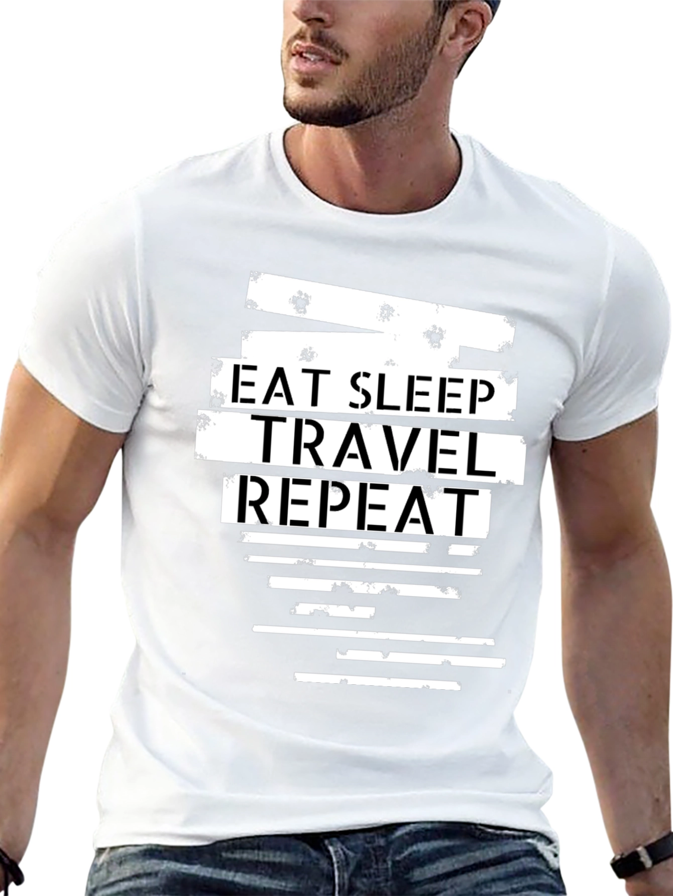 Eat Sleep Travel Repeat Graphic Tee