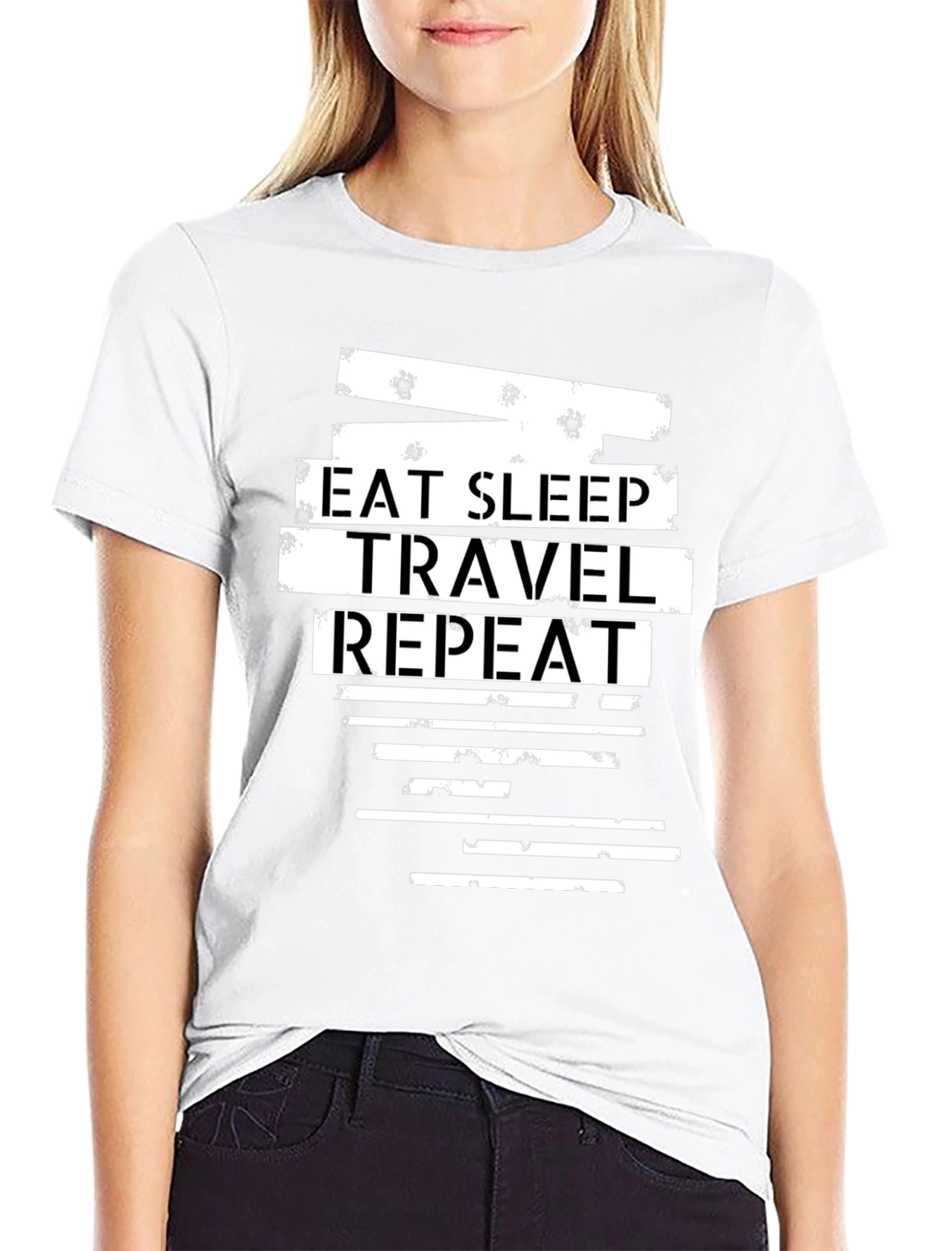 Eat Sleep Travel Repeat Graphic Tee