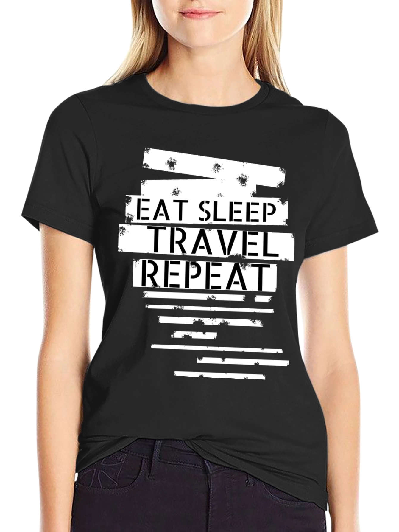 Eat Sleep Travel Repeat Graphic Tee