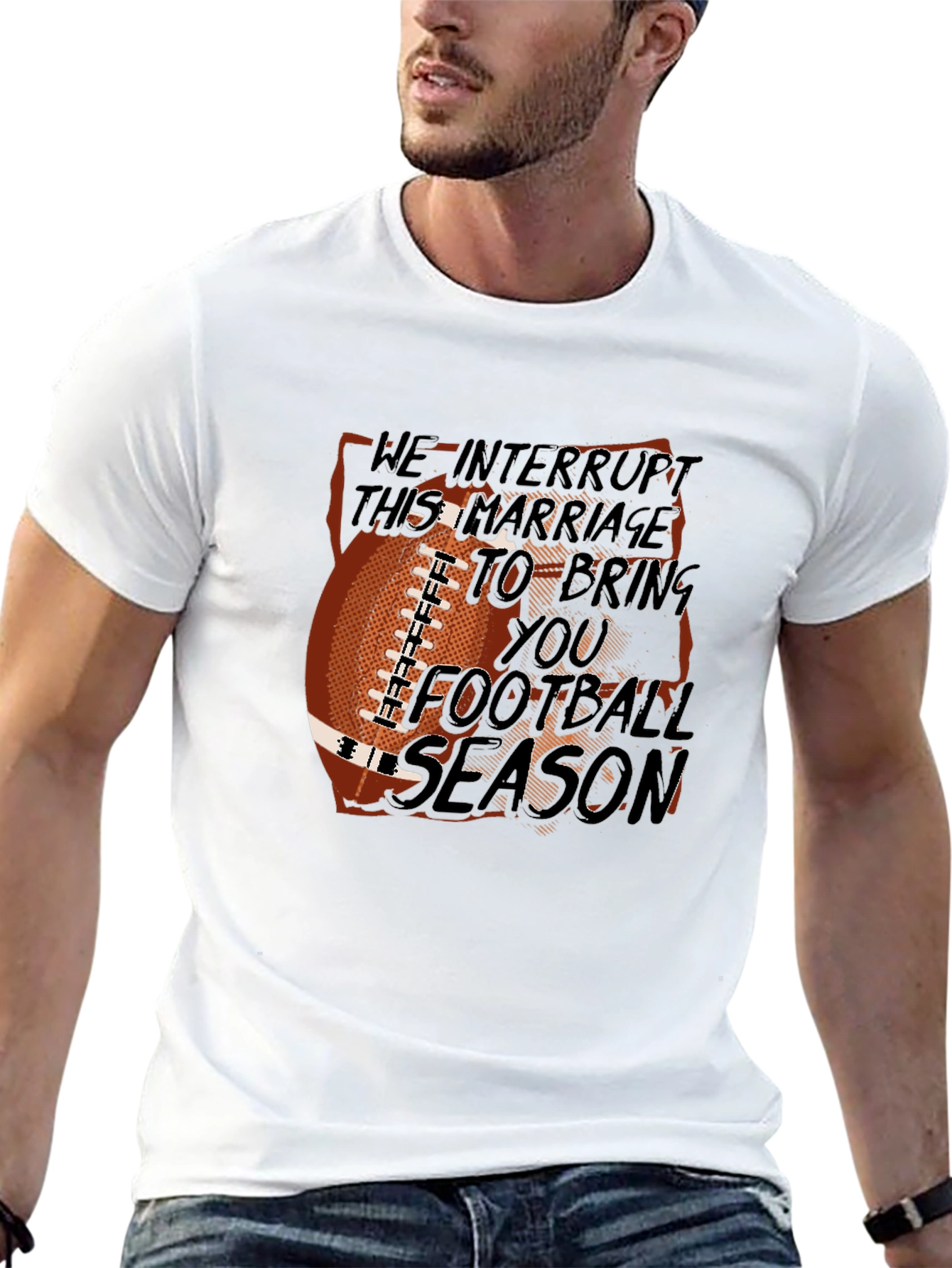 Football Season Marriage Interruption Graphic Tee