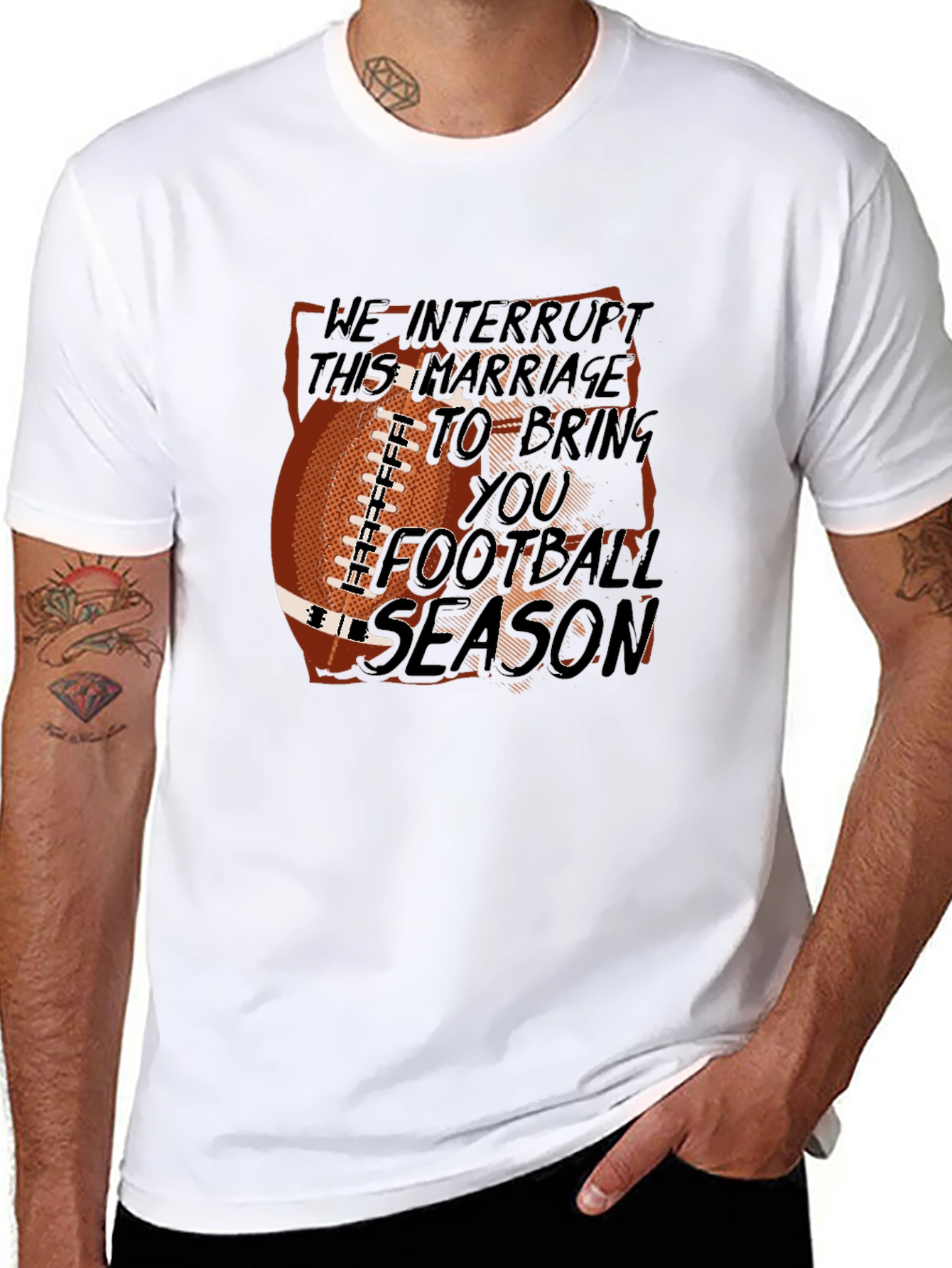 Football Season Marriage Interruption Graphic Tee