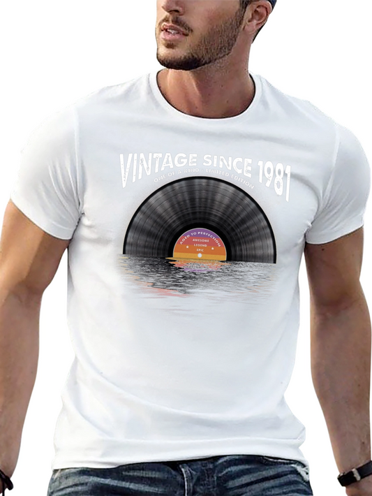 Vintage Since 1981 Vinyl Record T-Shirt
