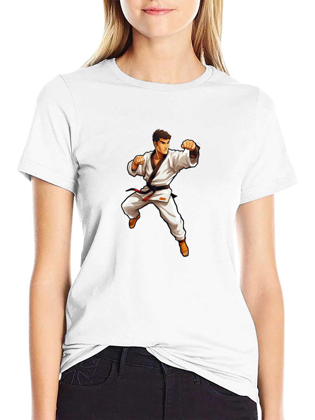 Karate Master Graphic T-Shirt - Black Cotton Tee