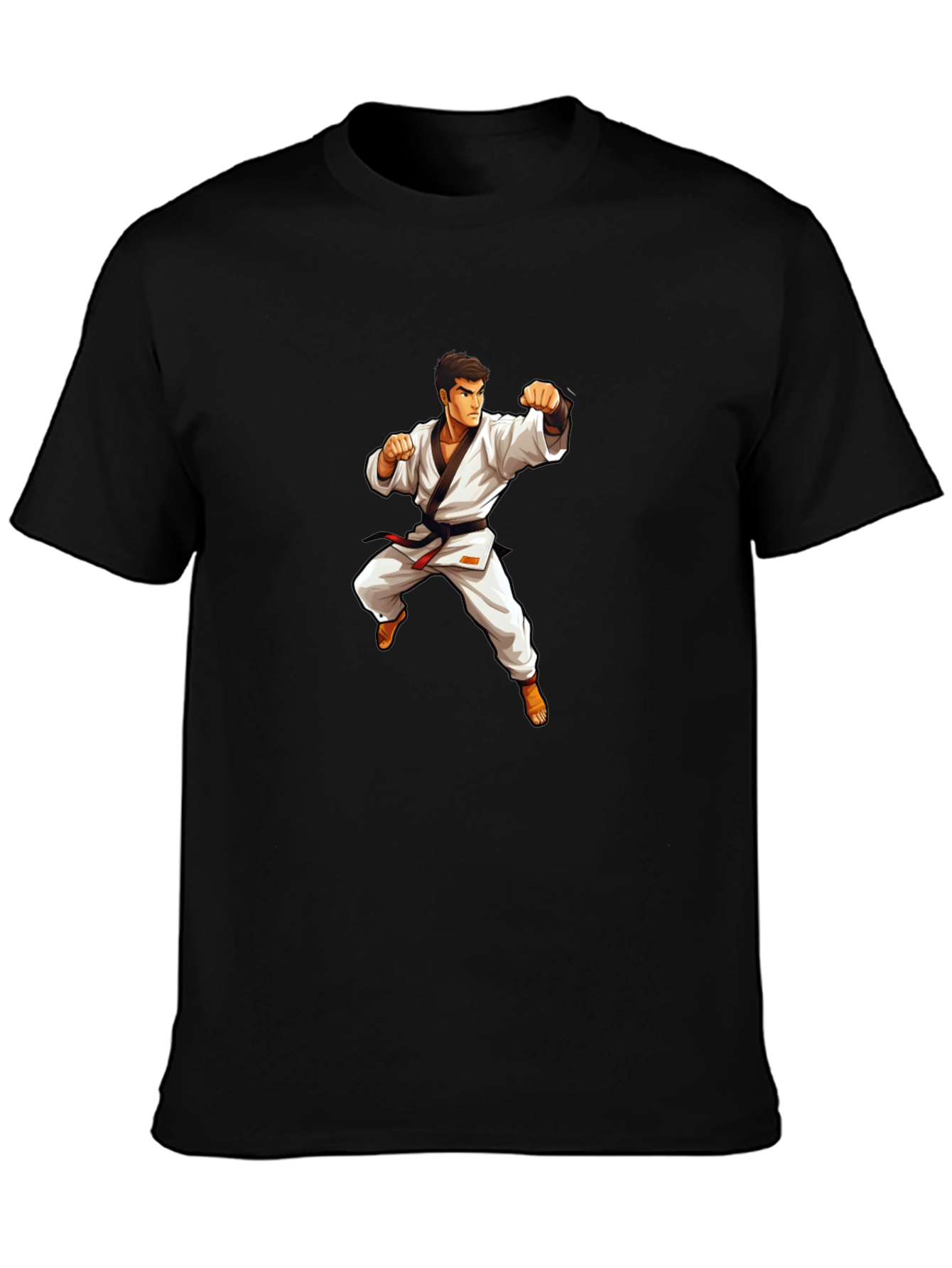 Karate Master Graphic T-Shirt - Black Cotton Tee