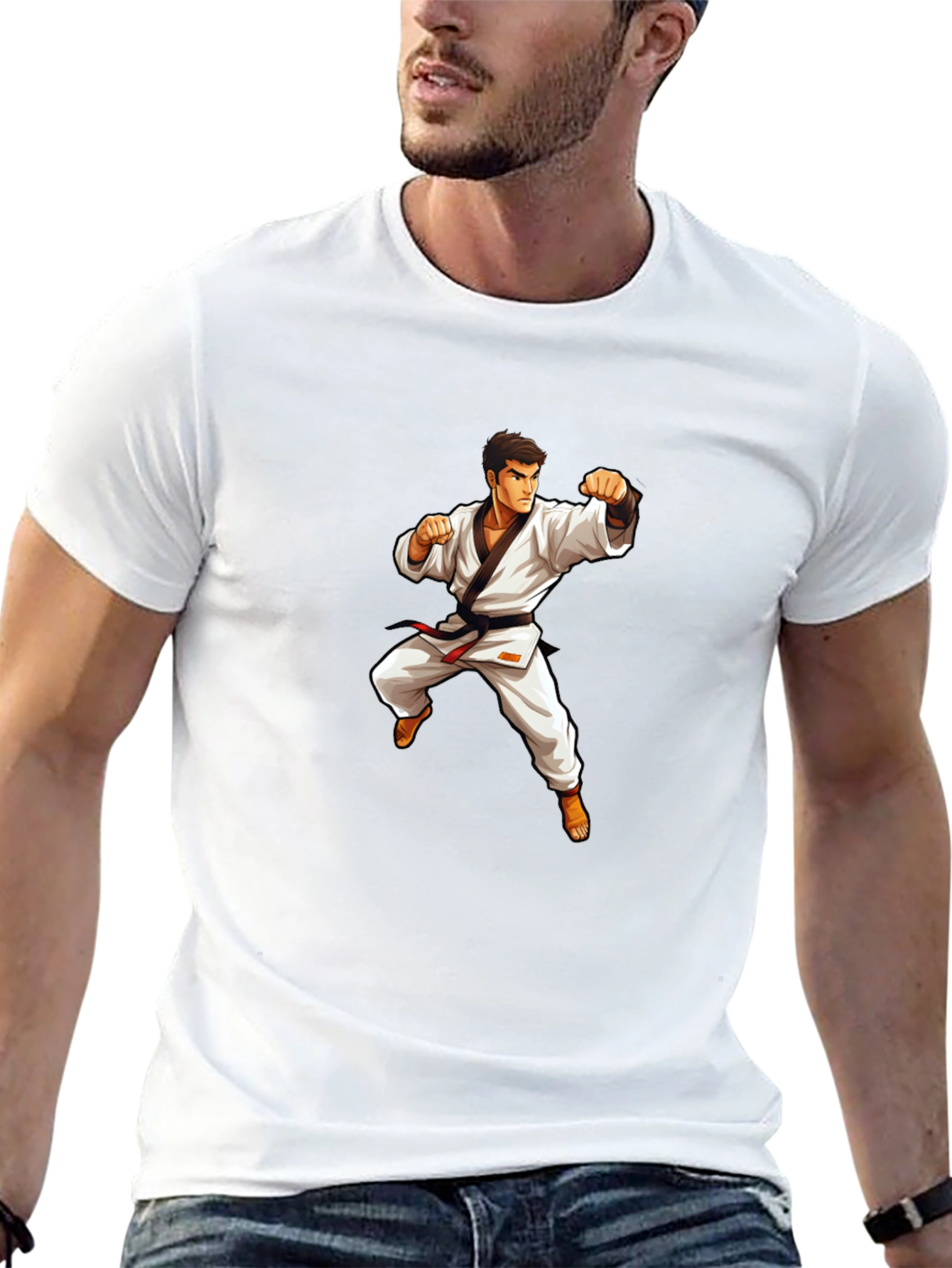 Karate Master Graphic T-Shirt - Black Cotton Tee
