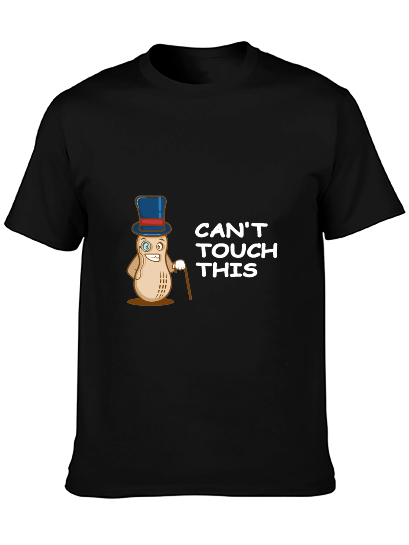 Cant Touch This Peanut Graphic Tee - Black