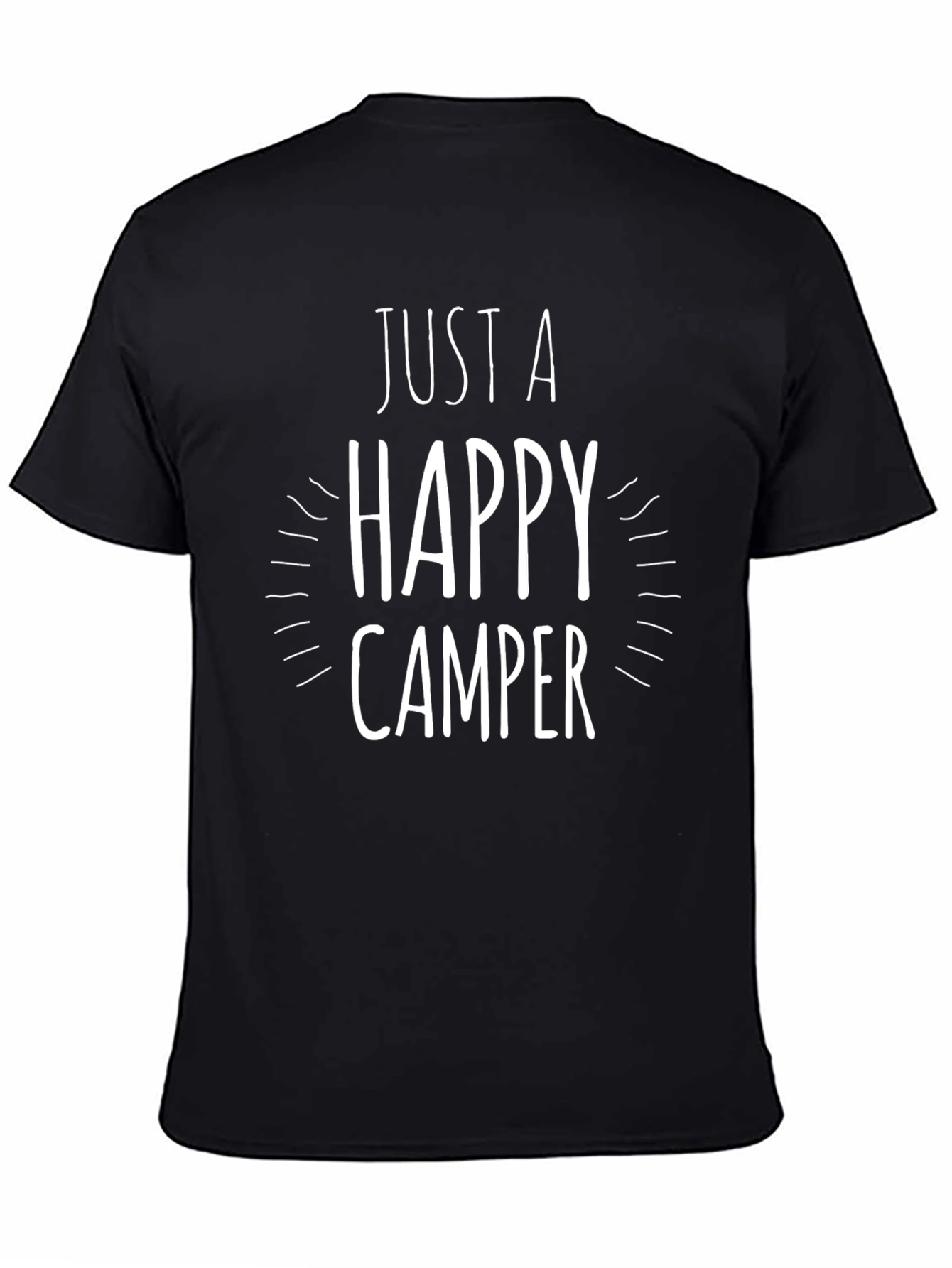 Happy Camper Graphic Tee - Black Cotton Shirt