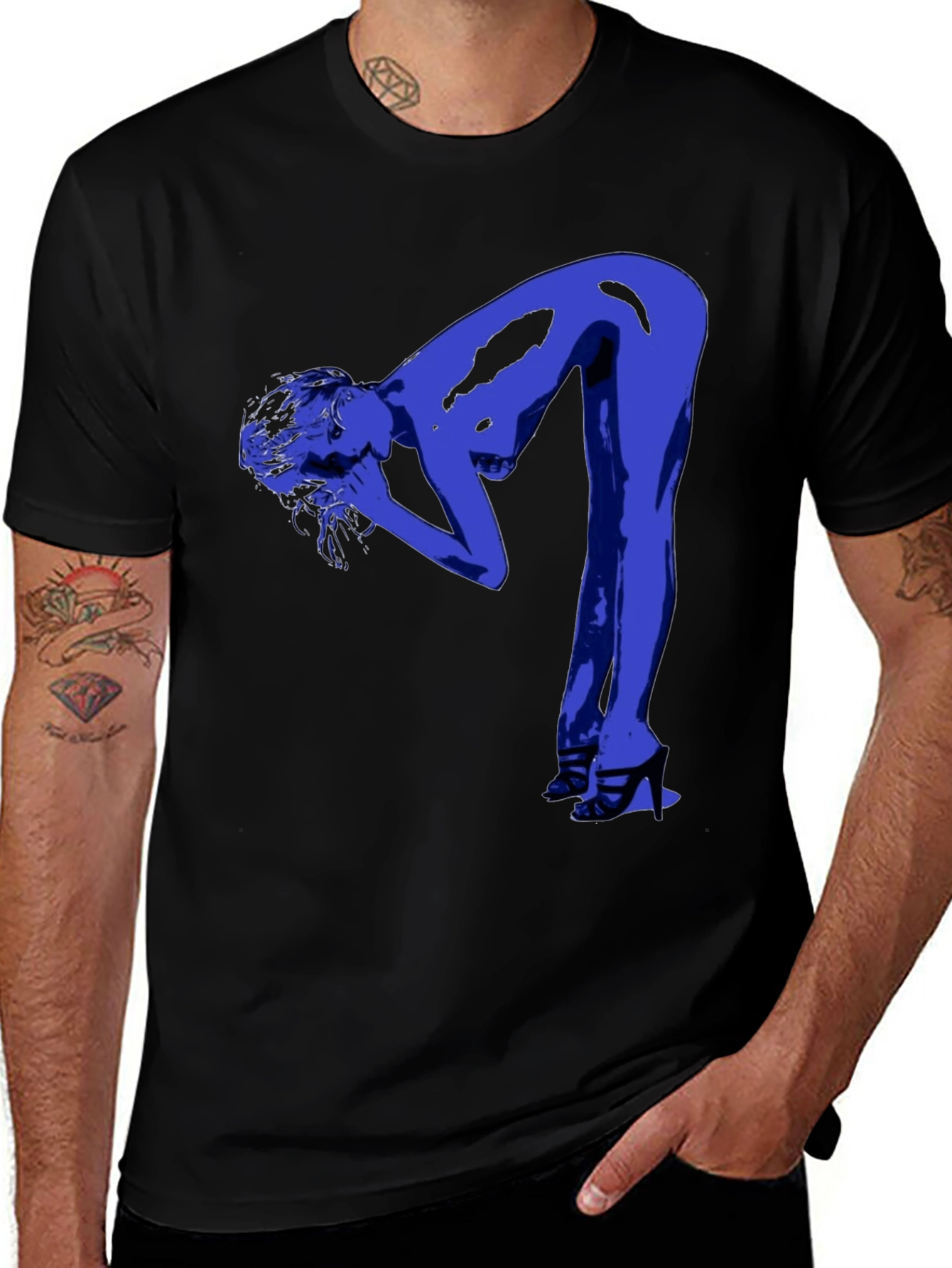 Modern Graphic Tee - Blue Silhouette