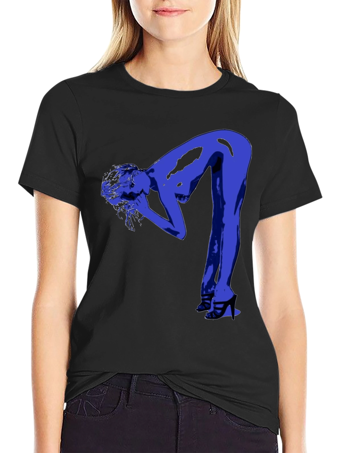 Modern Graphic Tee - Blue Silhouette